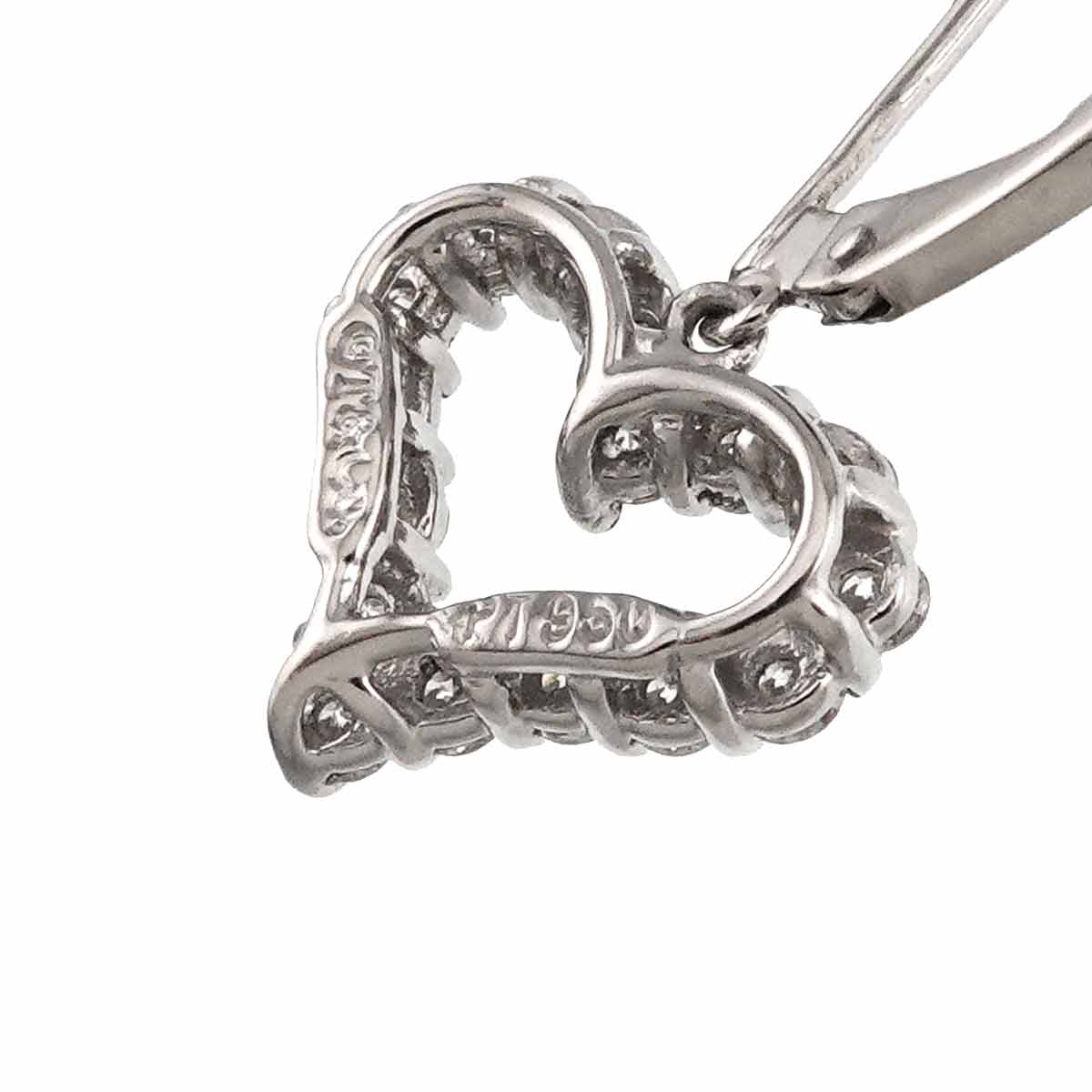 Sentimental Heart Diamond Earrings Pierced Pt