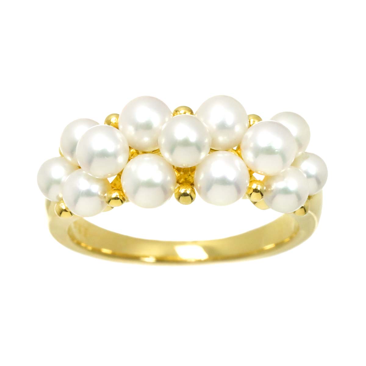 Baby Pearl 4.0-3.3mm Ring 18K YG 750 Size6.25-6.5(US)
