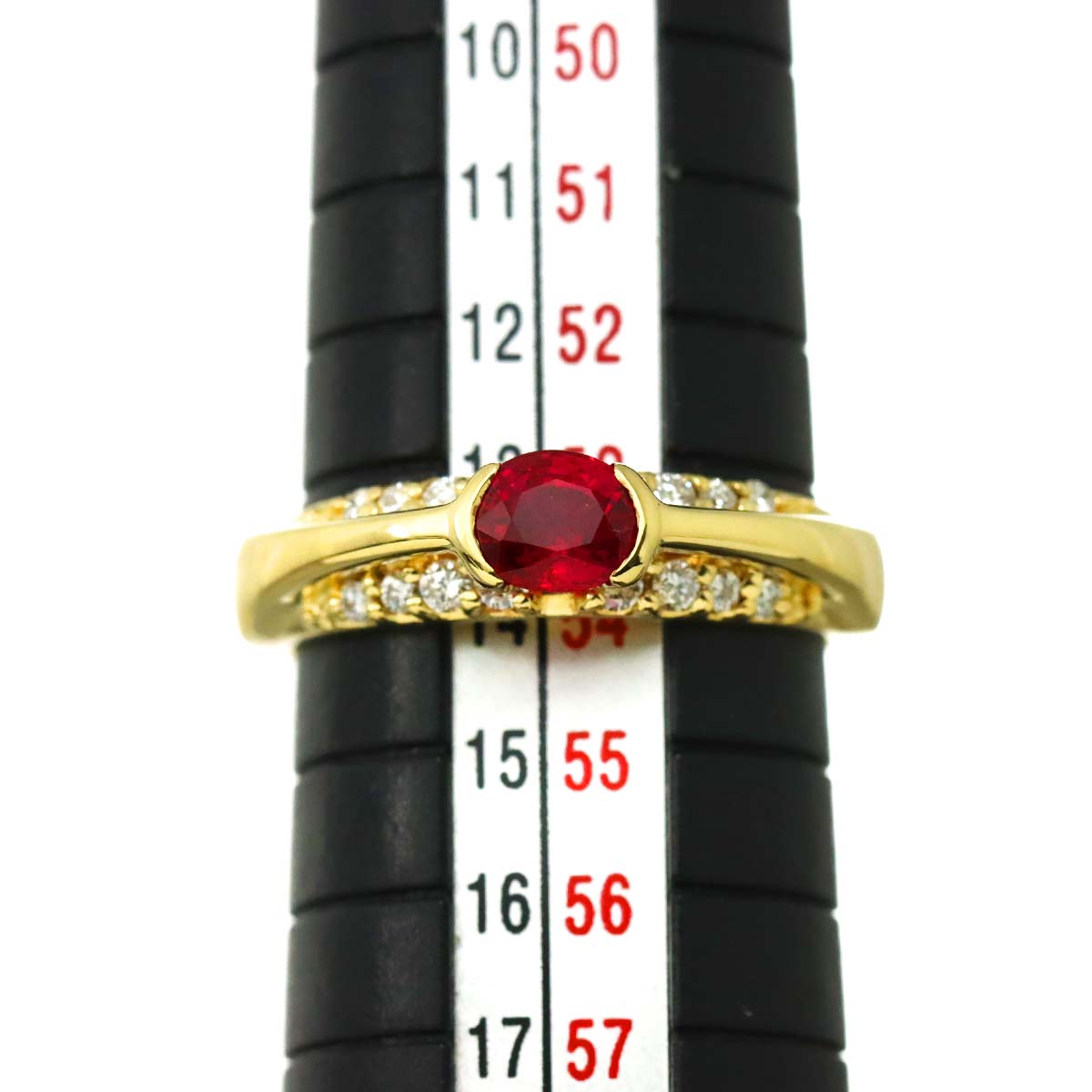 Ruby 0.70ct Diamond 0.23ct Ring 18K YG 750 size6.75(US)