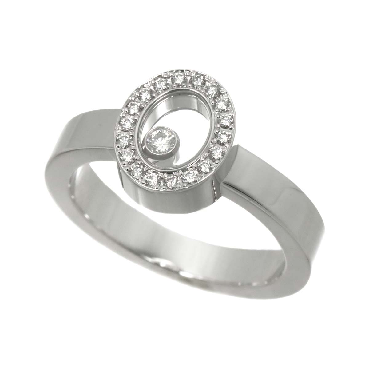 Happy Diamond Ring 18K WG 750 Size6(US)