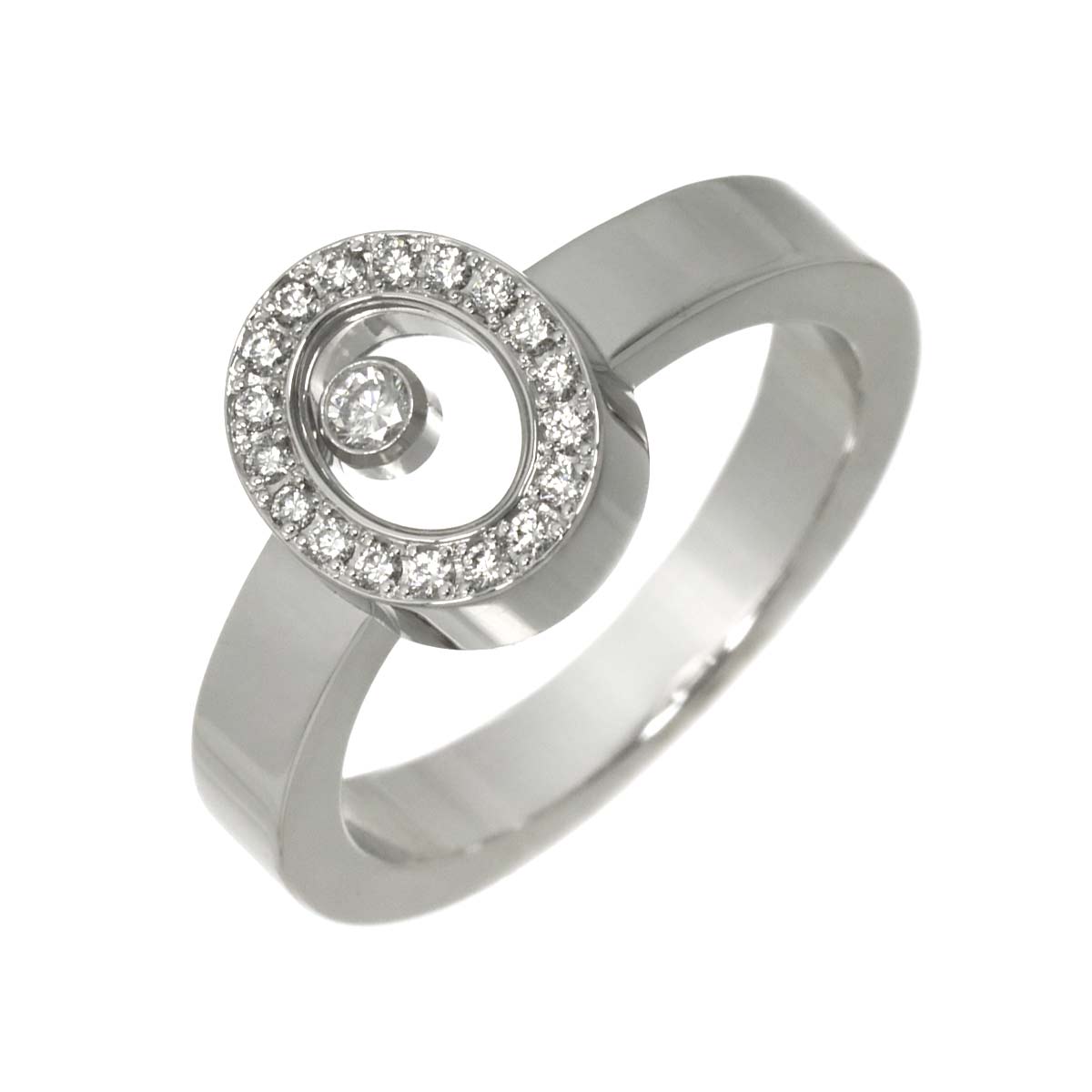 Happy Diamond Ring 18K WG 750 Size6(US)