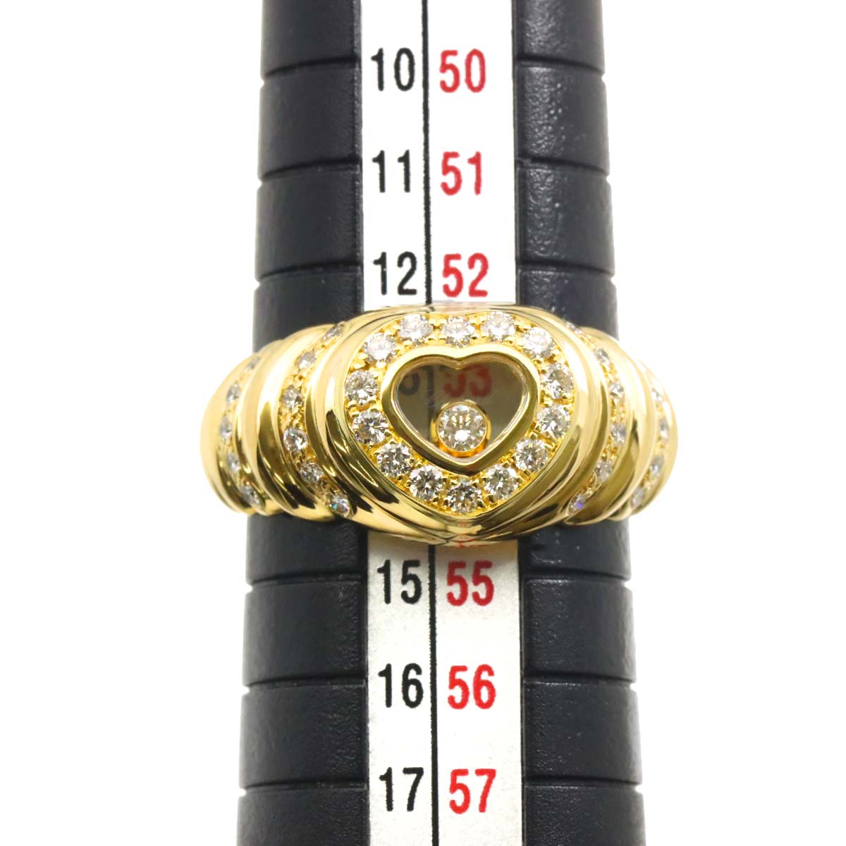 Happy Heart Diamond Ring 18K YG 750 Size6.5-6.75(US)