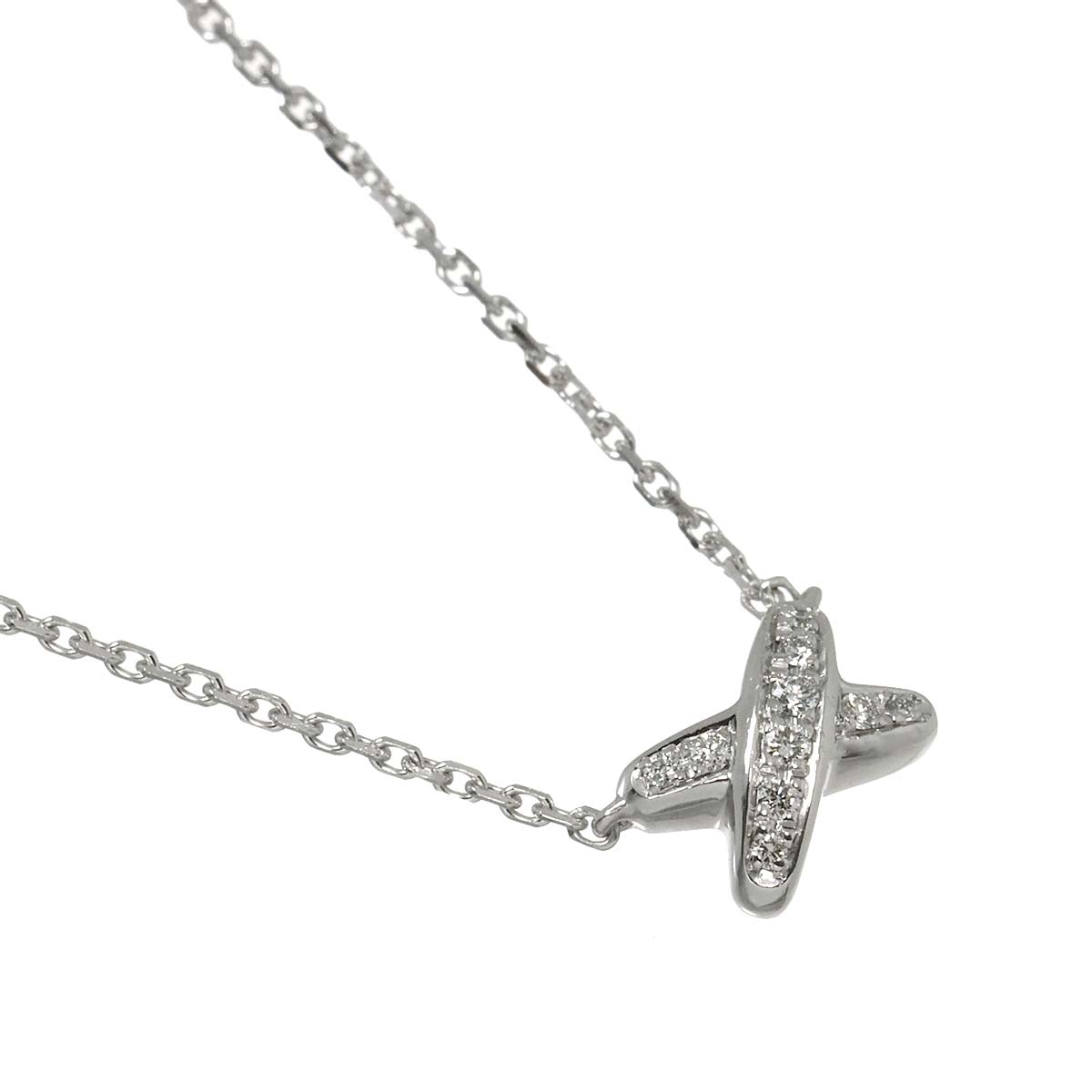 Liens Mini Diamond Necklace 18K WG White Gold 750