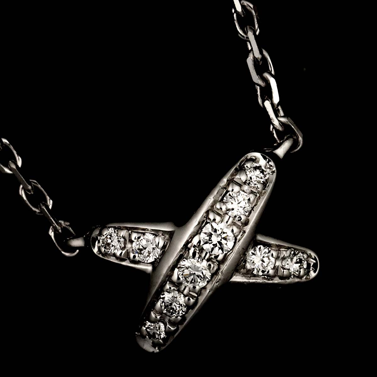 Liens Mini Diamond Necklace 18K WG White Gold 750
