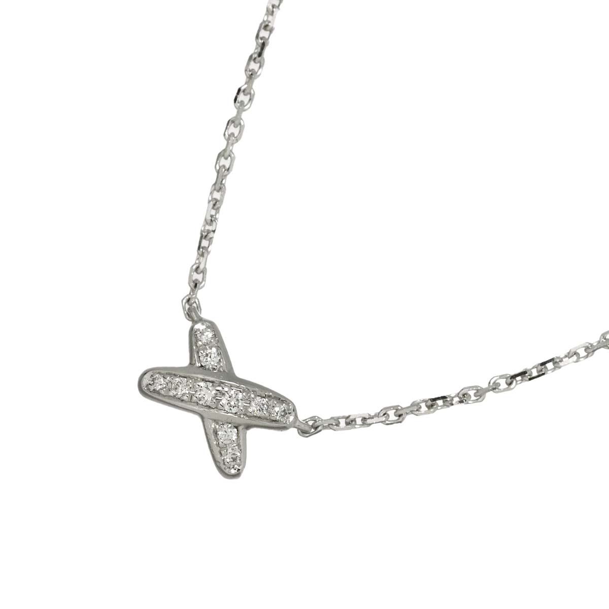 Liens Mini Diamond Necklace 18K WG White Gold 750