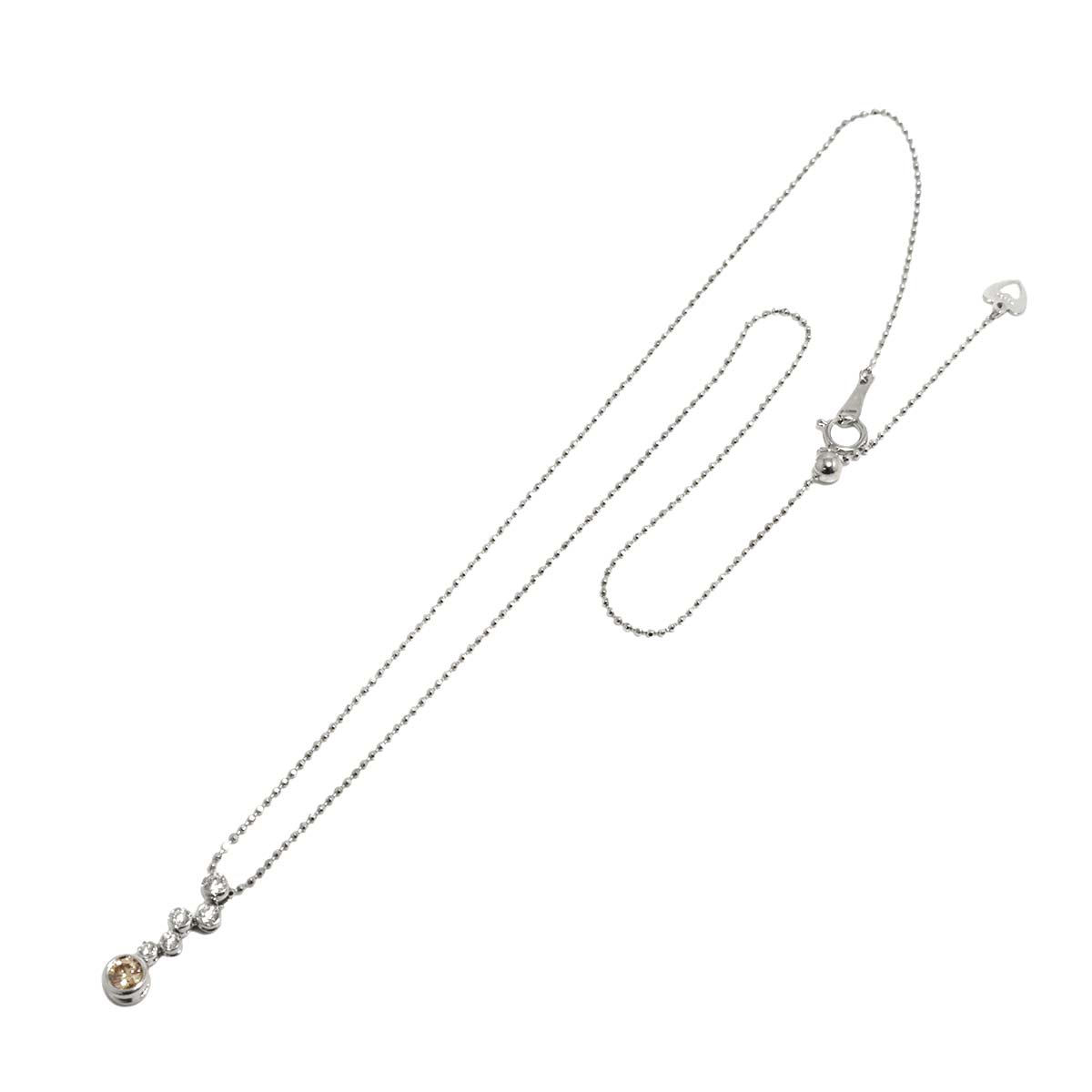 BrownDiamond 0.30ct Diamond 0.20ct Necklace Pt