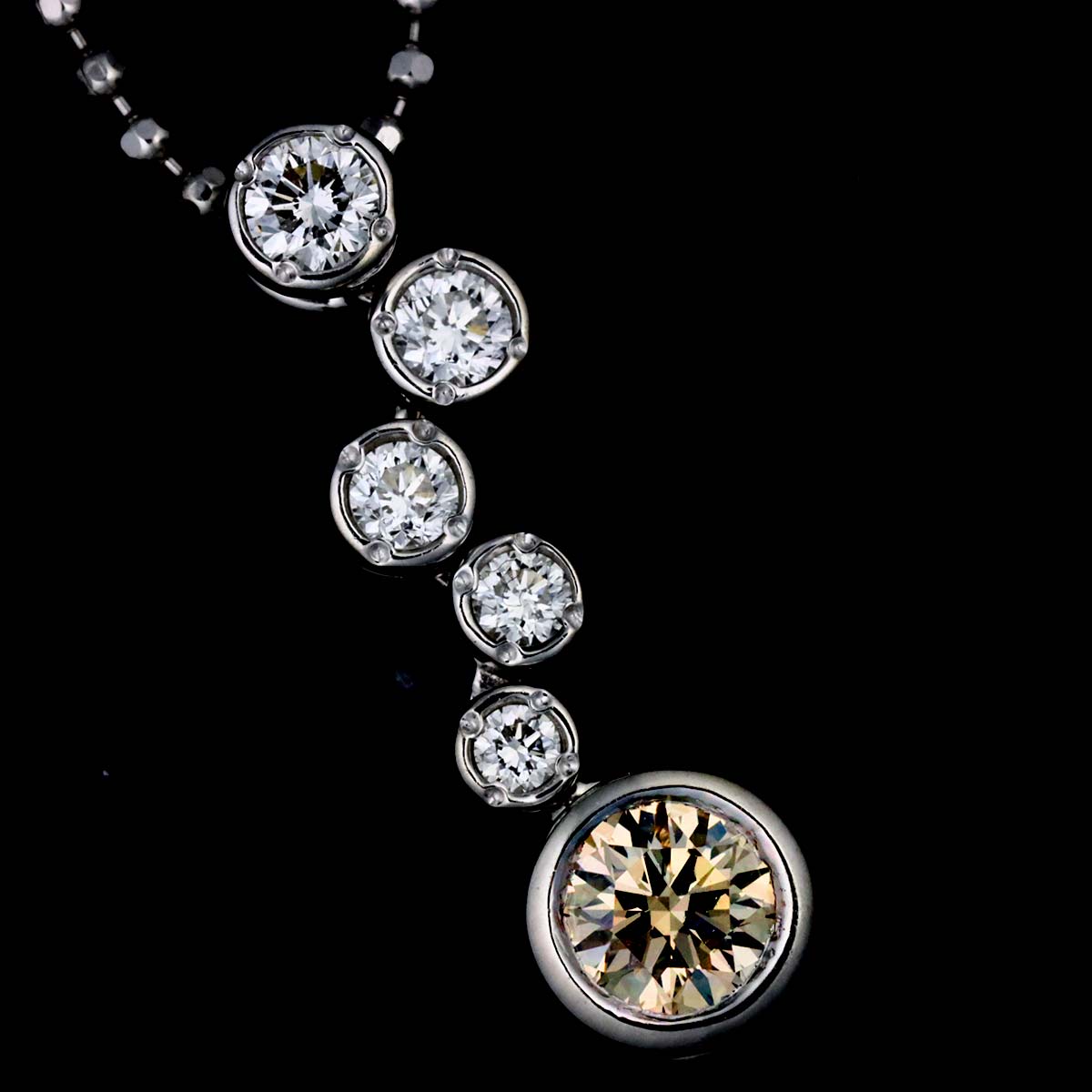 BrownDiamond 0.30ct Diamond 0.20ct Necklace Pt