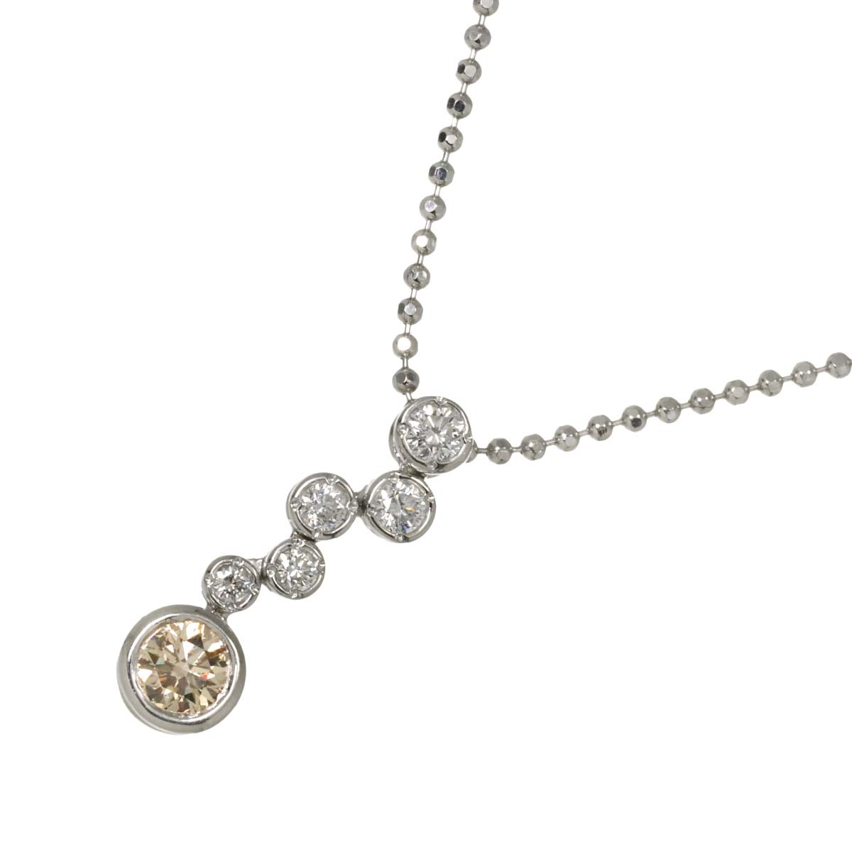 BrownDiamond 0.30ct Diamond 0.20ct Necklace Pt