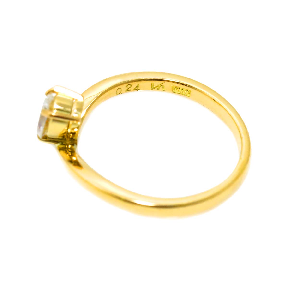 Diamond 0.24ct Ring 18K YG Yellow Gold 750 6.25-6.5(US)