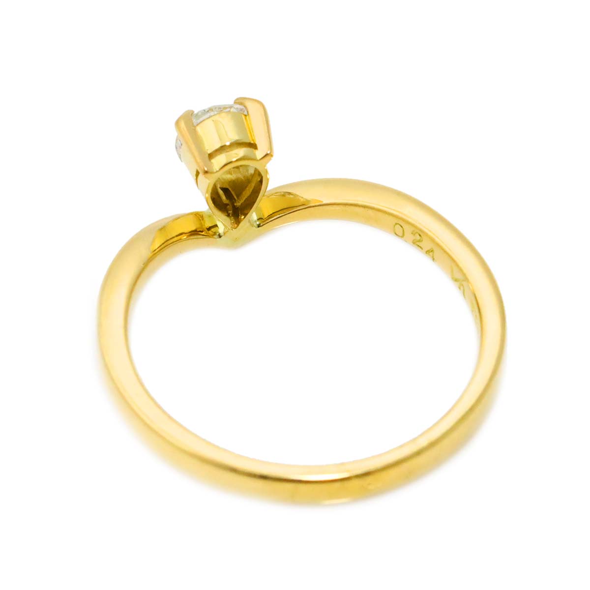Diamond 0.24ct Ring 18K YG Yellow Gold 750 6.25-6.5(US)
