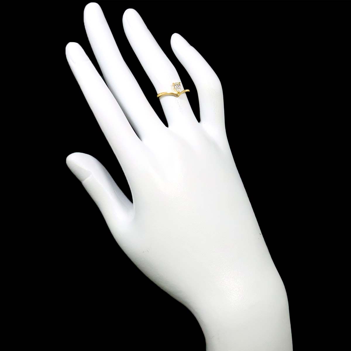 Diamond 0.24ct Ring 18K YG Yellow Gold 750 6.25-6.5(US)