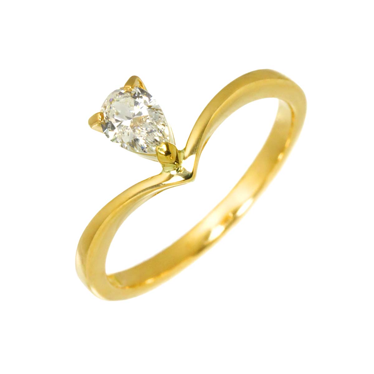 Diamond 0.24ct Ring 18K YG Yellow Gold 750 6.25-6.5(US)