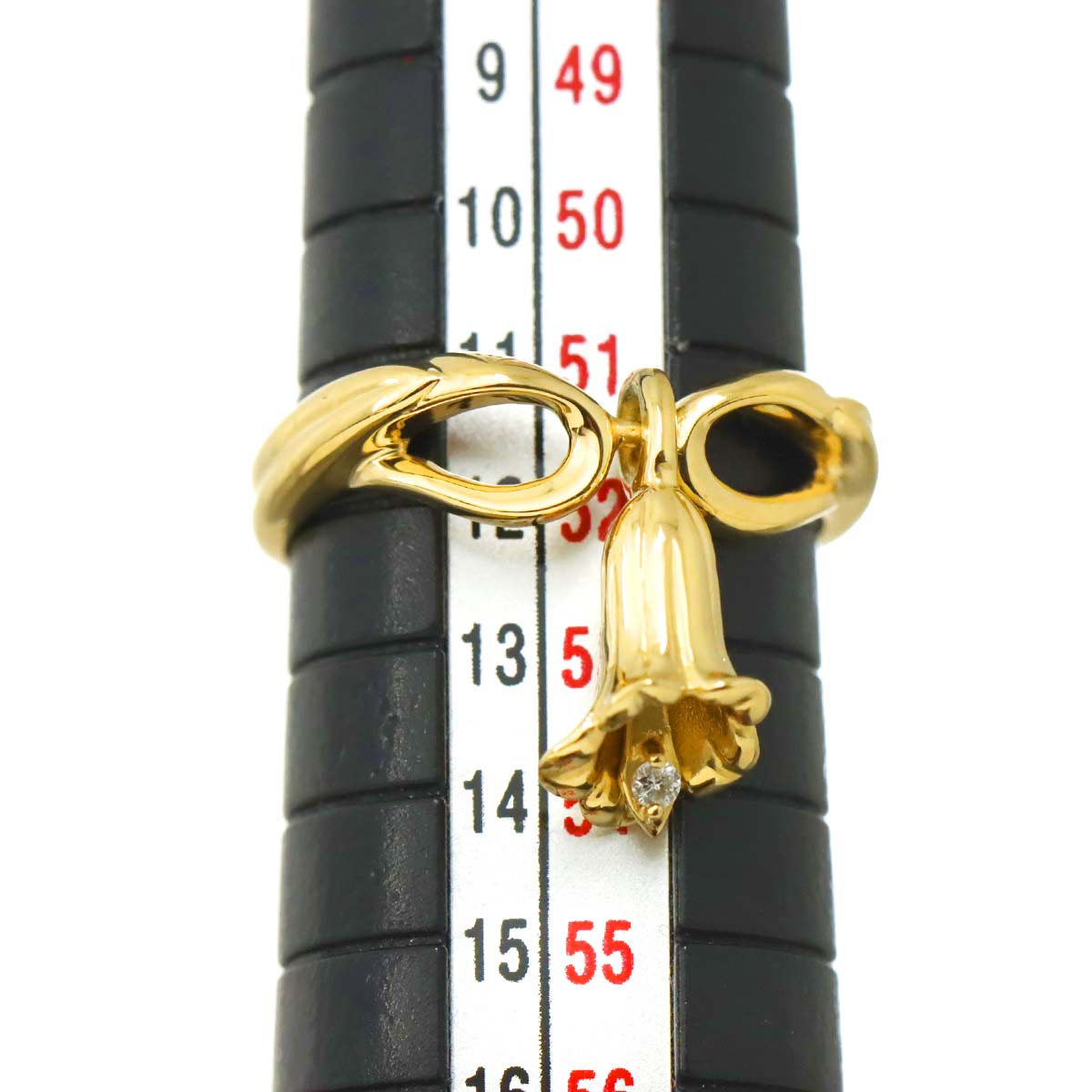 Diamond Ring 18K YG Yellow Gold 750 size5.75-6(US)