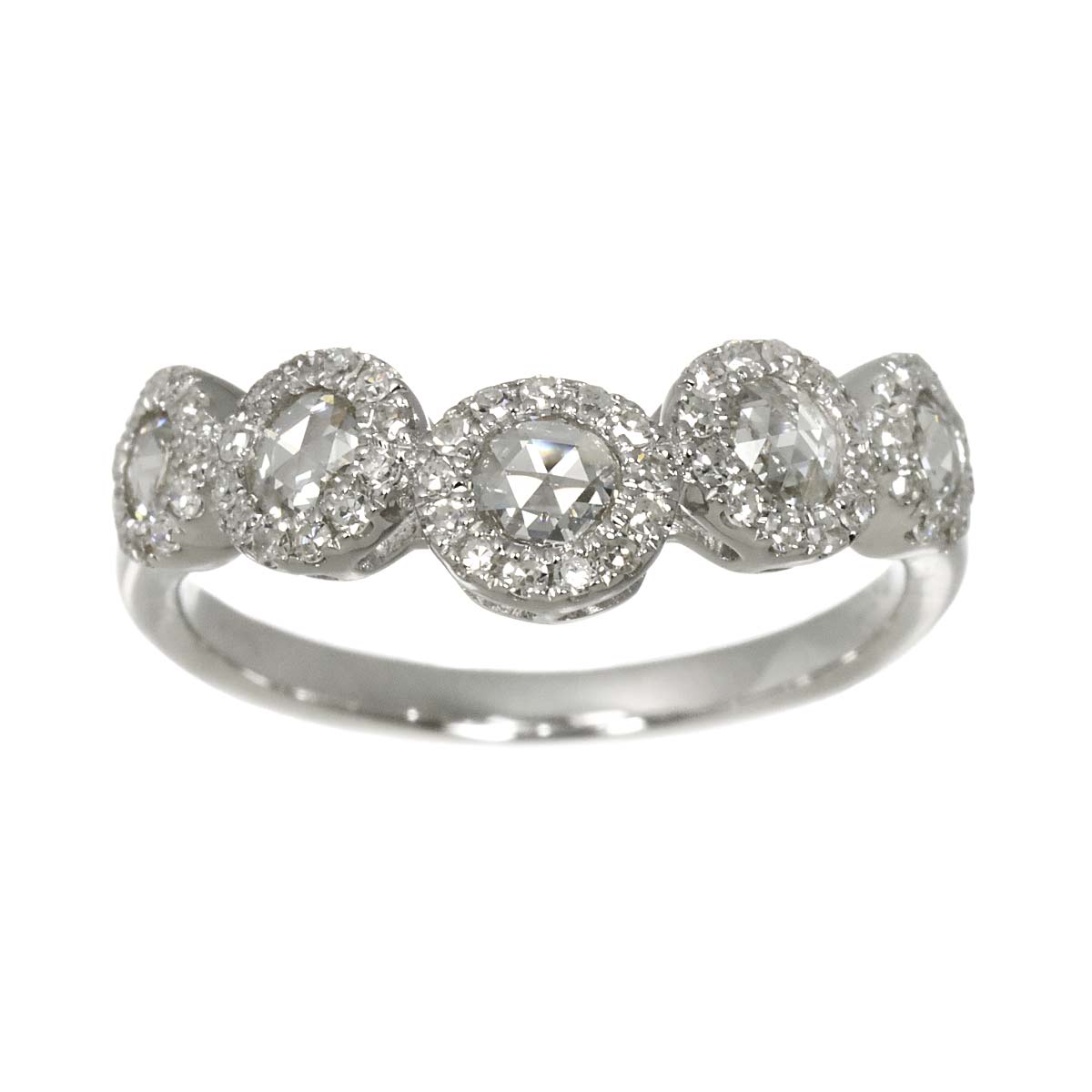 Diamond 0.60ct Ring 18K K18 WG White Gold size6(US)