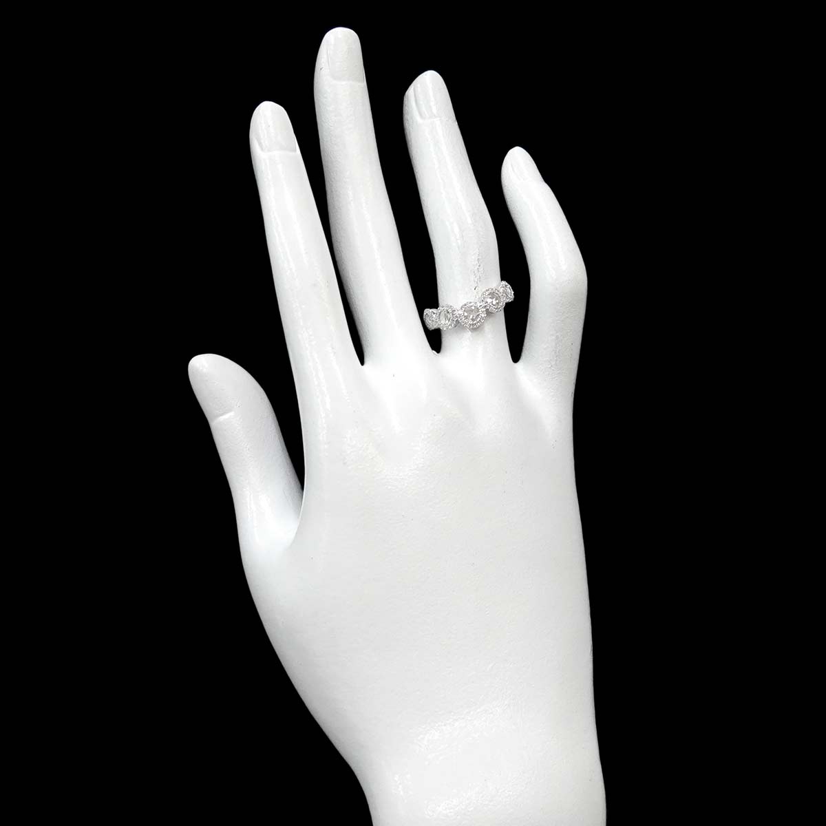 Diamond 0.60ct Ring 18K K18 WG White Gold size6(US)