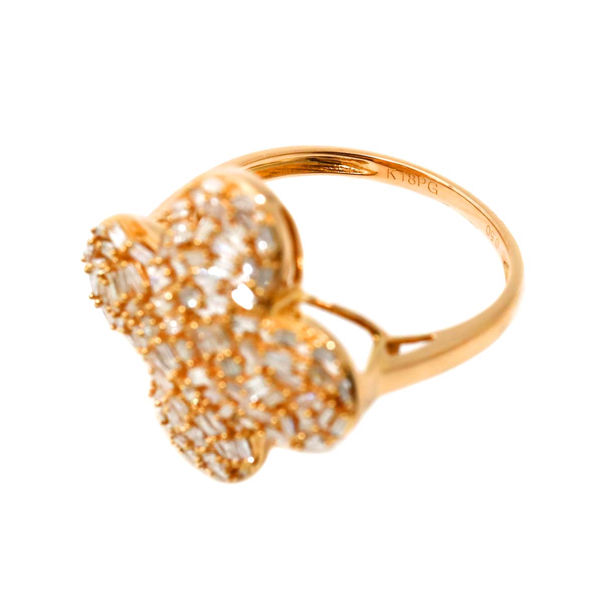 Diamond 0.50ct Ring 18K PG Pink Gold 750 Size7.5(US)