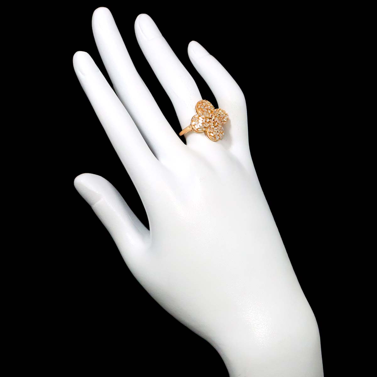 Diamond 0.50ct Ring 18K PG Pink Gold 750 Size7.5(US)