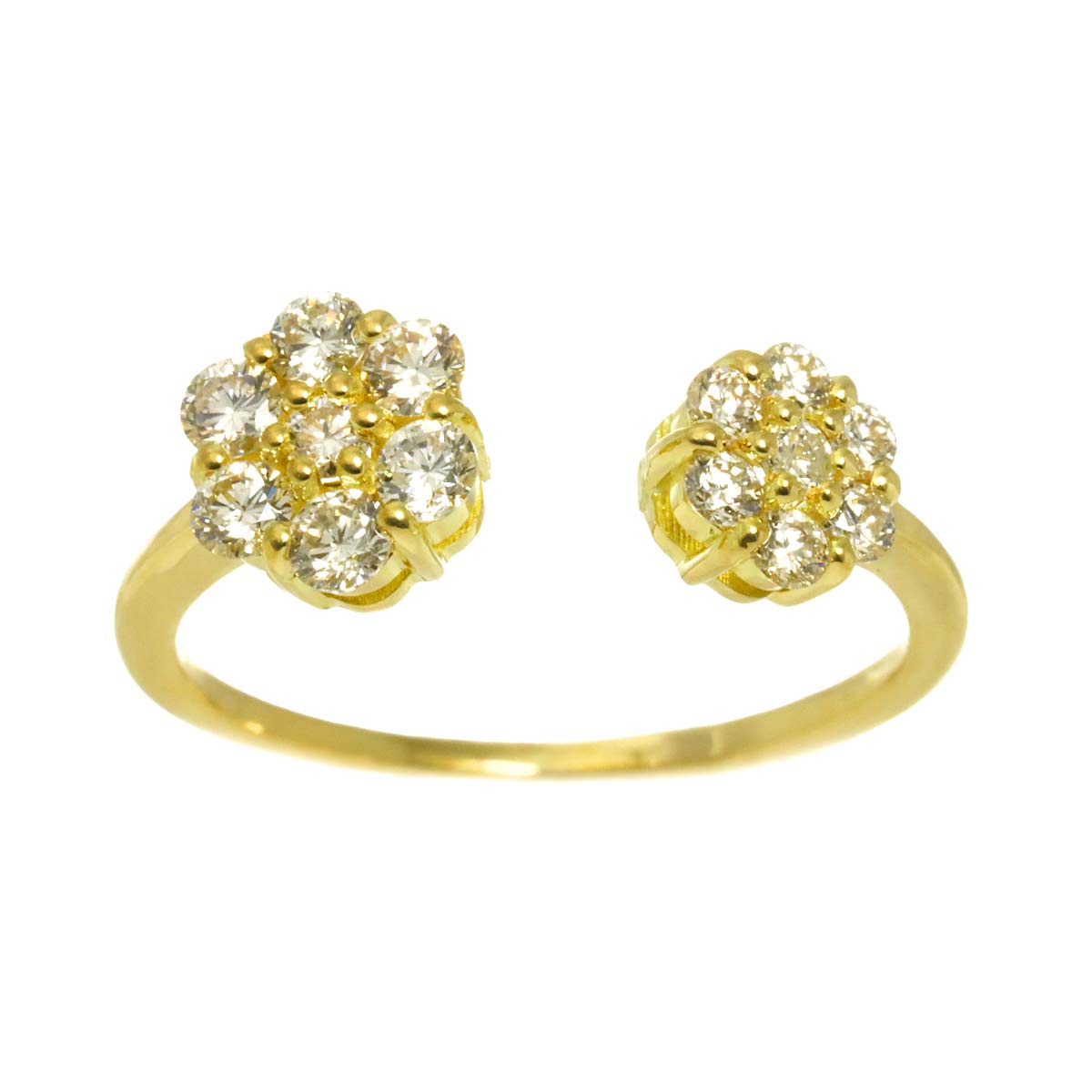 Diamond 0.45ct Ring 18K YG Yellow Gold 750 3.25(US)
