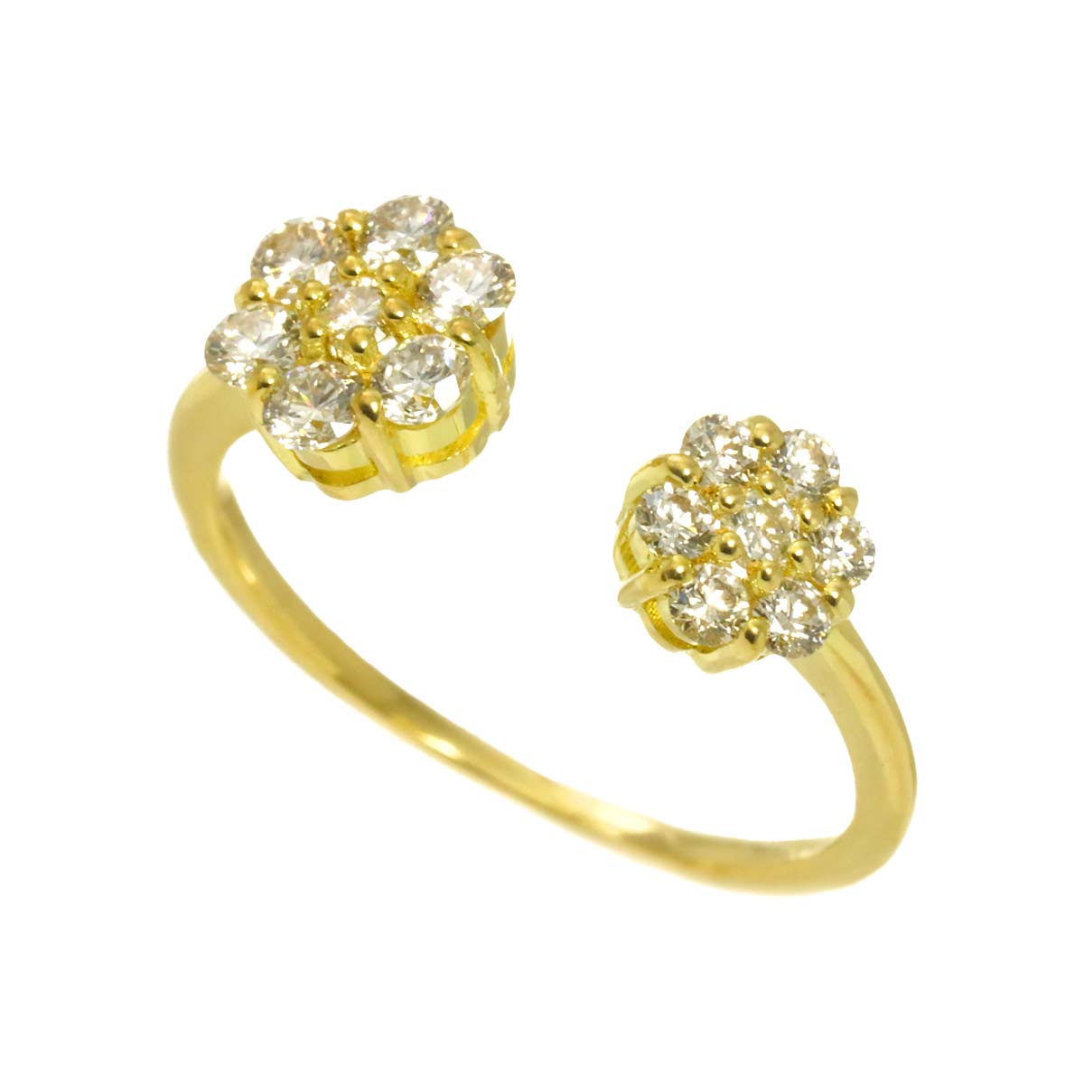 Diamond 0.45ct Ring 18K YG Yellow Gold 750 3.25(US)