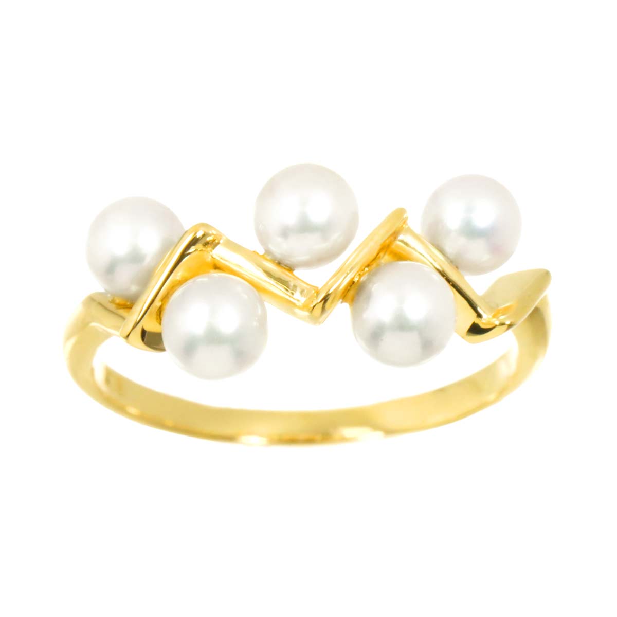 Akoya Pearl 3.8mm Ring 18K K18 YG 750 4(US)
