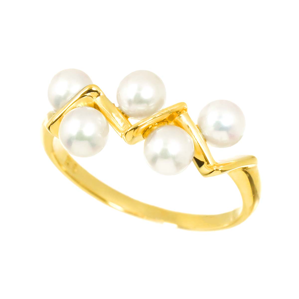 Akoya Pearl 3.8mm Ring 18K K18 YG 750 4(US)
