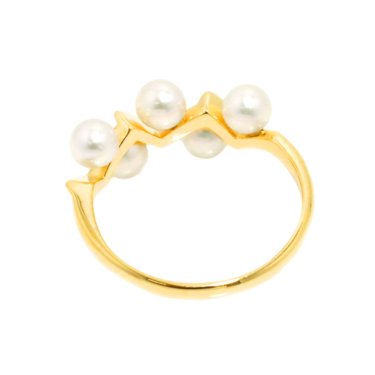 Akoya Pearl 3.8mm Ring 18K K18 YG 750 4(US)