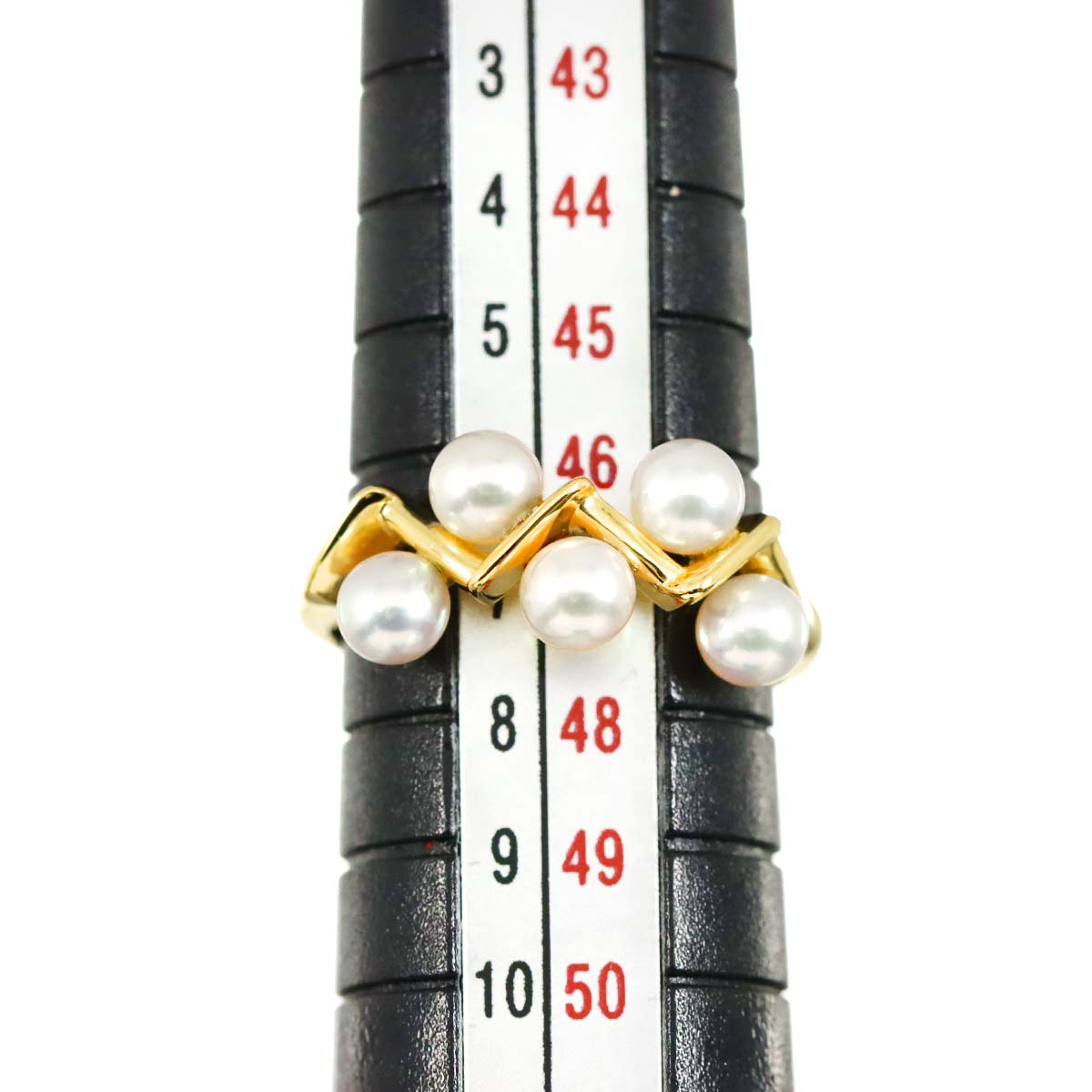 Akoya Pearl 3.8mm Ring 18K K18 YG 750 4(US)