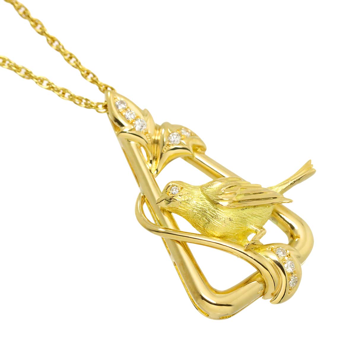 Diamond 0.11ct Necklace 18K YG Yellow Gold 750