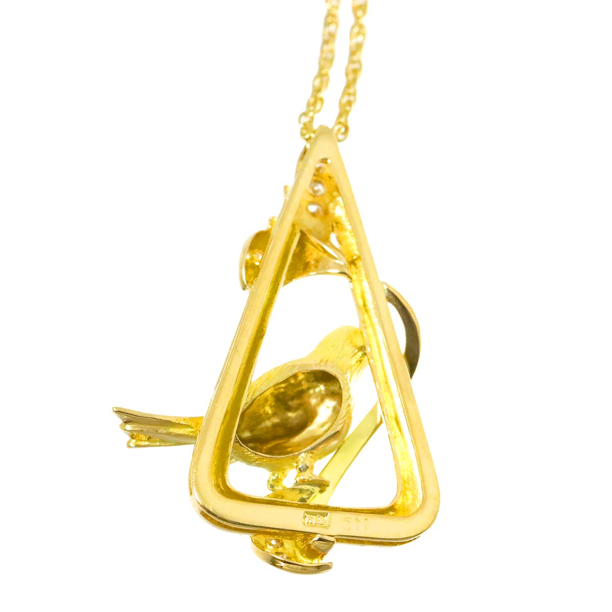Diamond 0.11ct Necklace 18K YG Yellow Gold 750