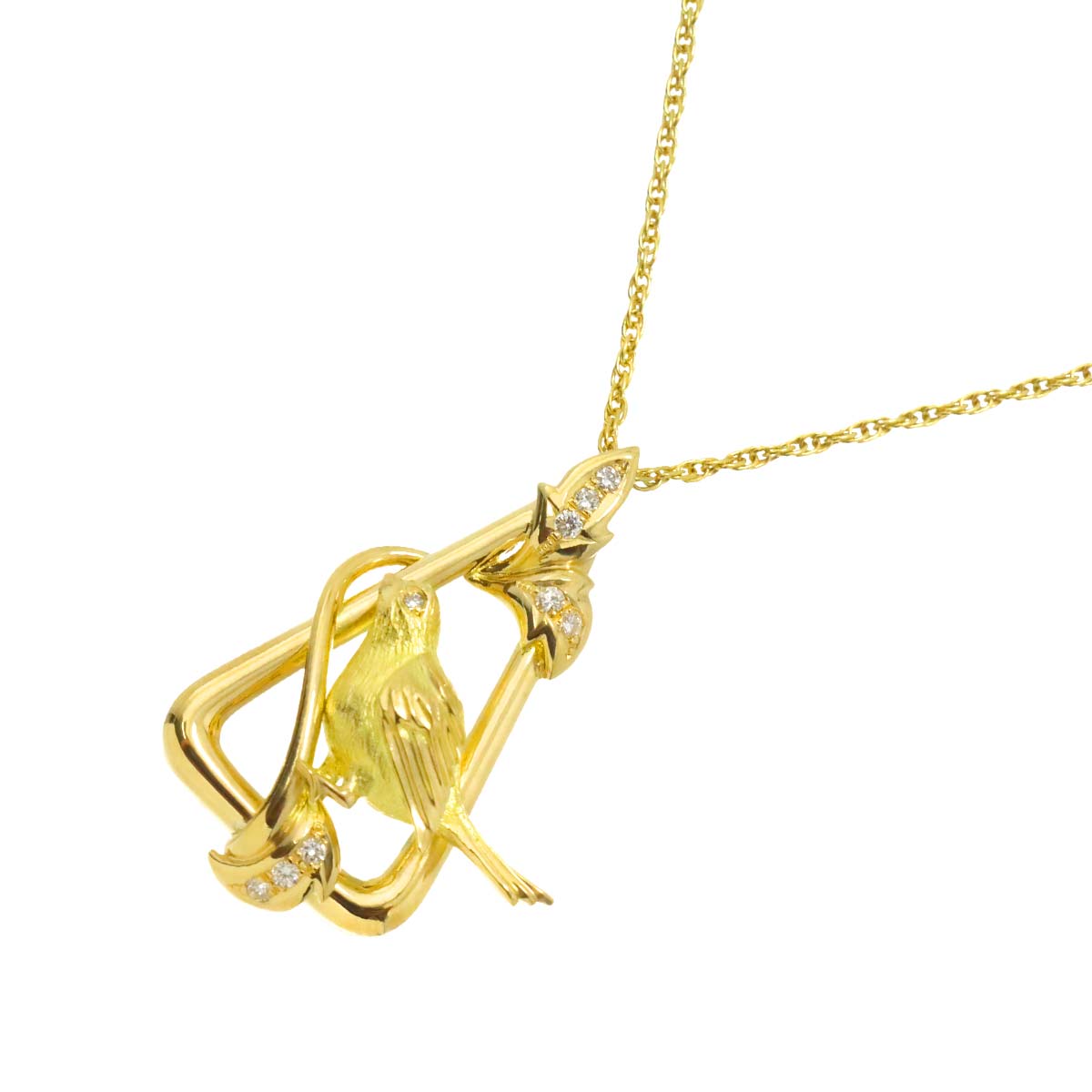 Diamond 0.11ct Necklace 18K YG Yellow Gold 750