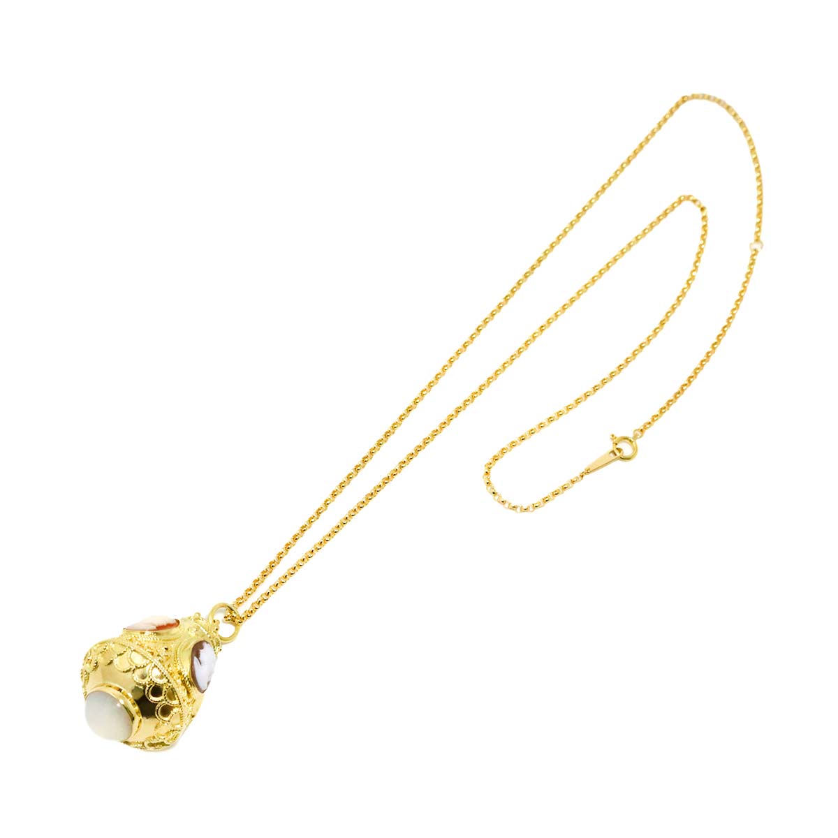Shell Cameo Necklace 18K K18 YG 750
