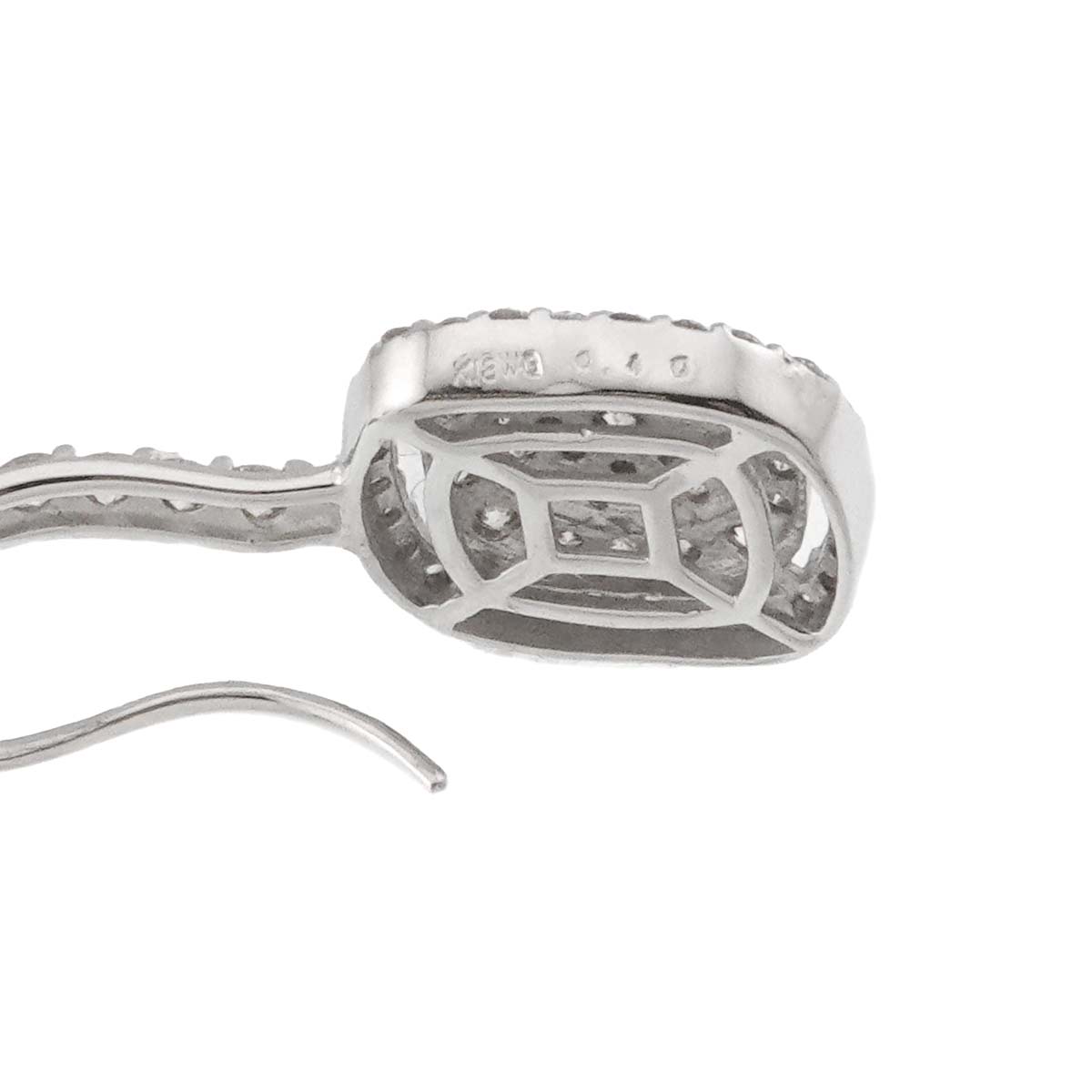 Diamond 0.40ct/0.40ct Earrings Pierced 18K K18 WG 750