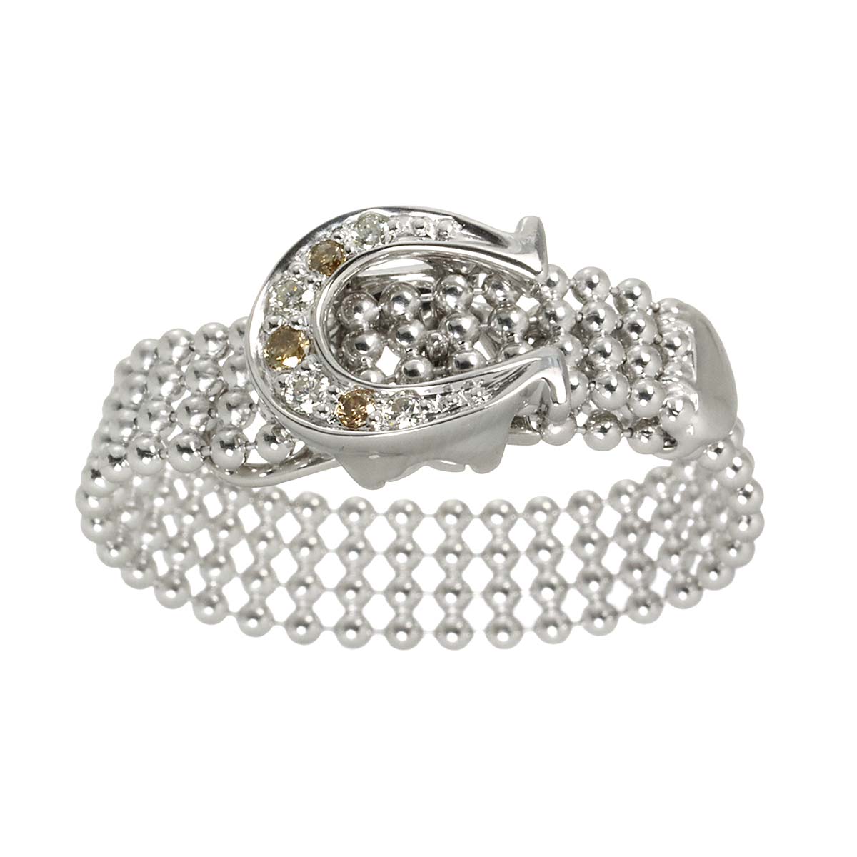 Diamond 0.10ct Ring 18K WG White Gold 750 free size