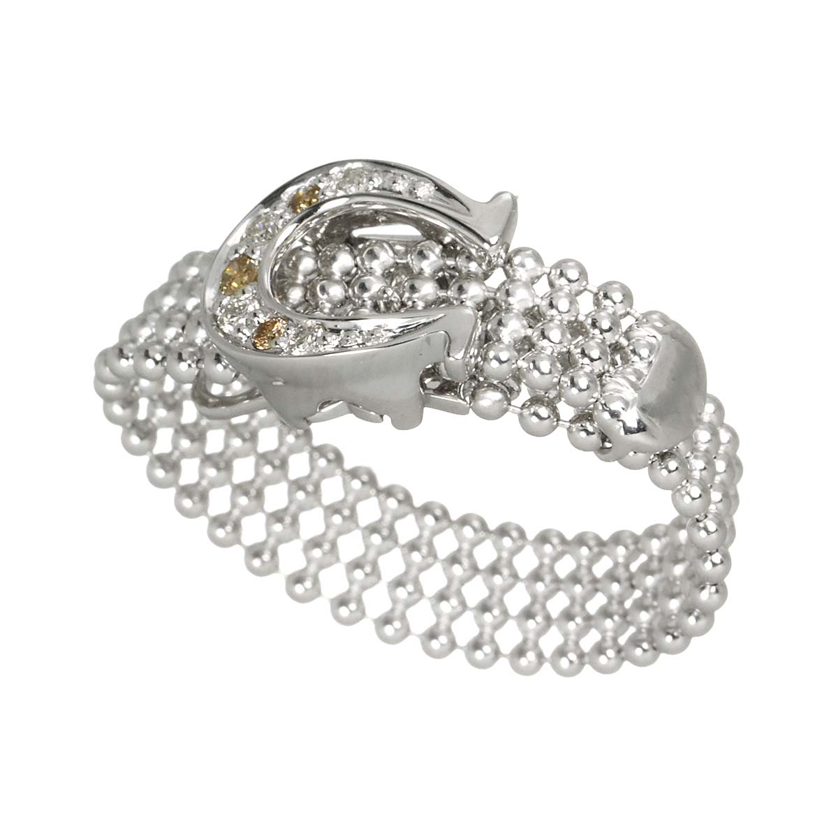 Diamond 0.10ct Ring 18K WG White Gold 750 free size