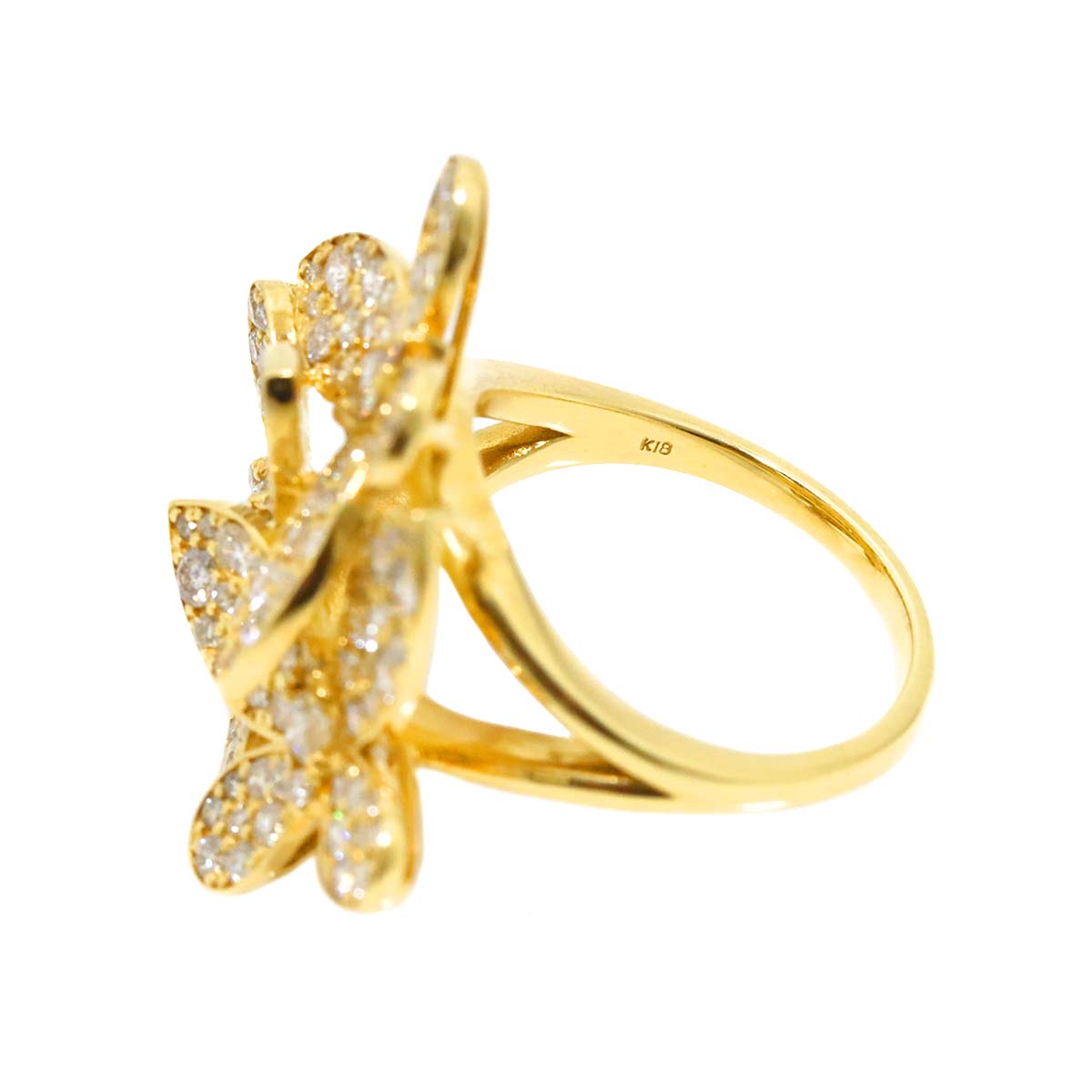 Diamond 2.00ct Ring 18K YG Yellow Gold 750 5.5-5.75(US)