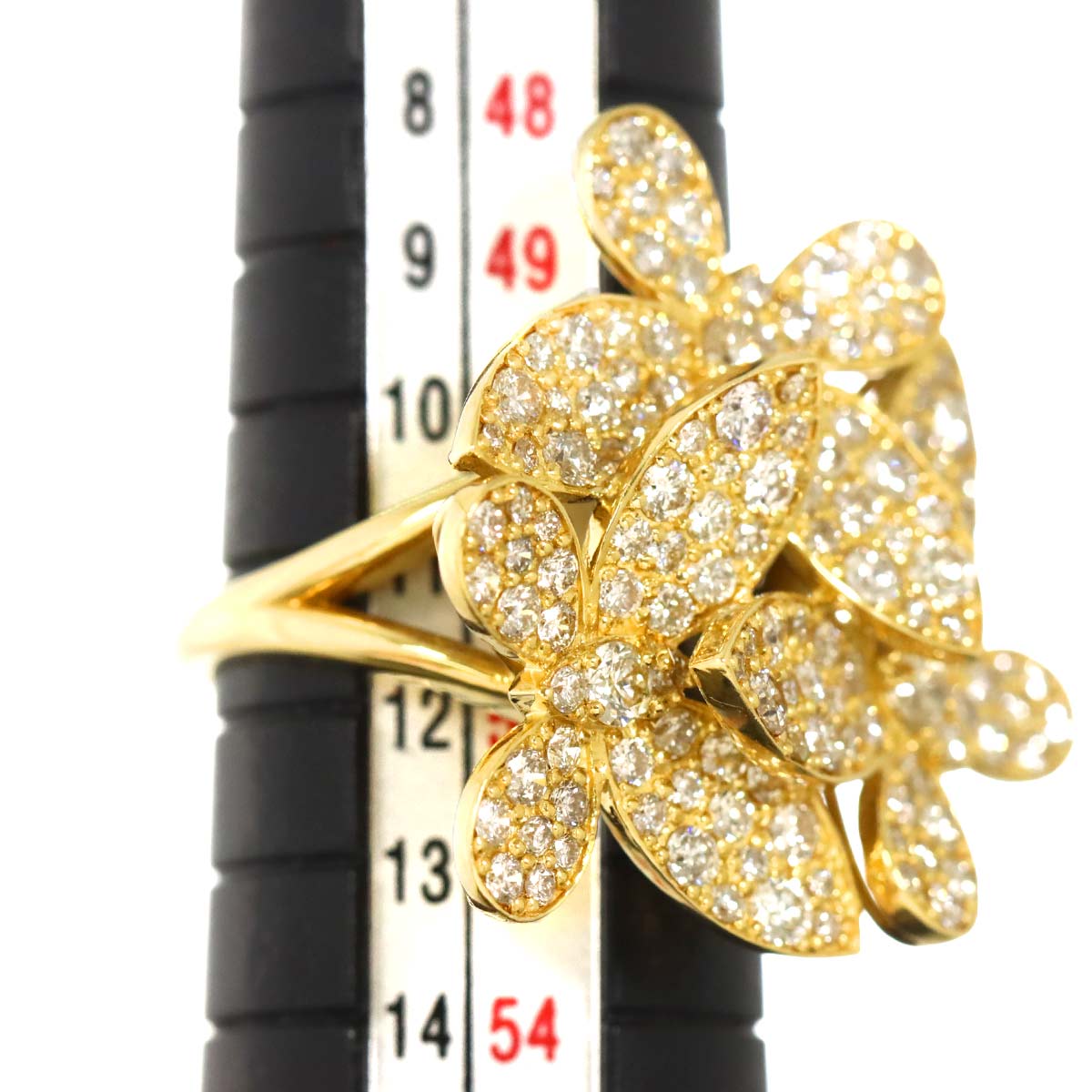 Diamond 2.00ct Ring 18K YG Yellow Gold 750 5.5-5.75(US)