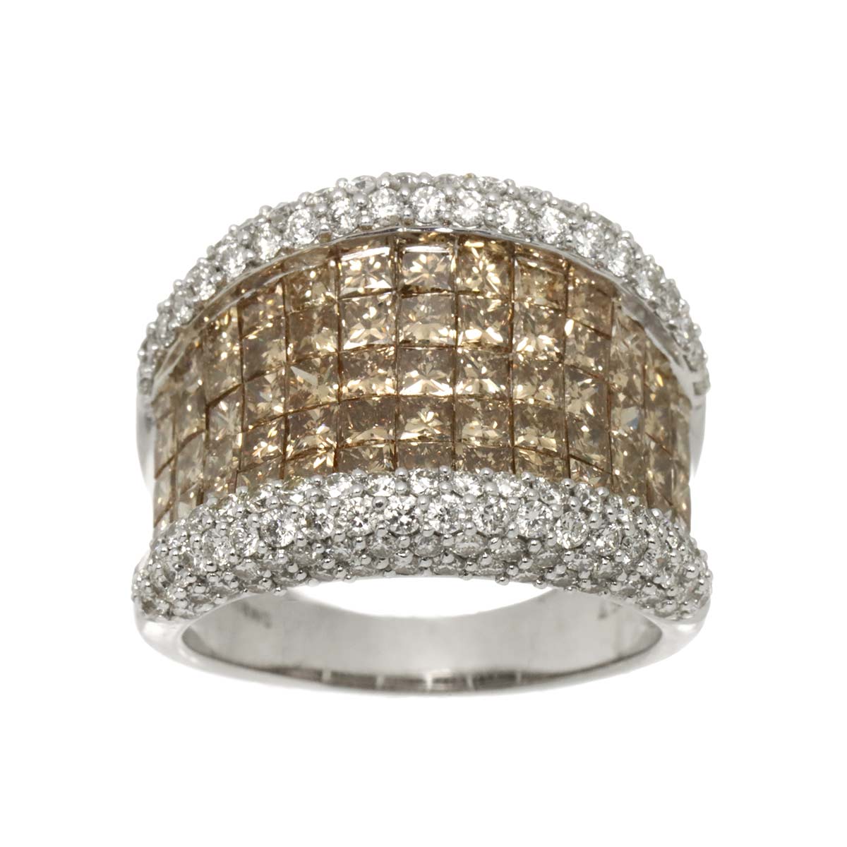 Diamond 4.50ct Ring 18K K18 WG White Gold size6.5-6.75(US)