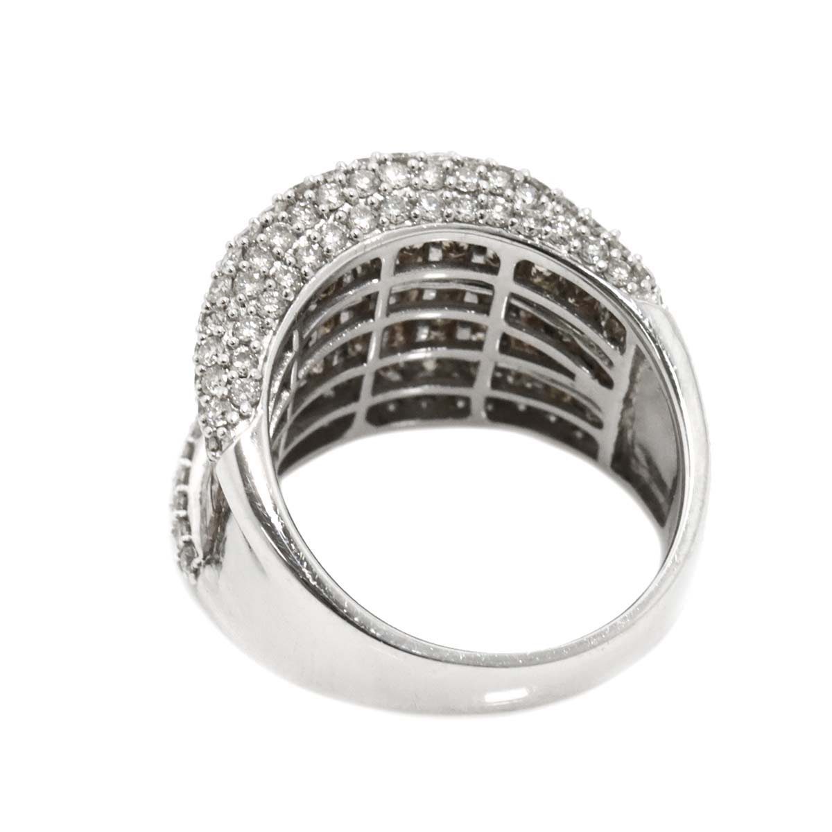 Diamond 4.50ct Ring 18K K18 WG White Gold size6.5-6.75(US)