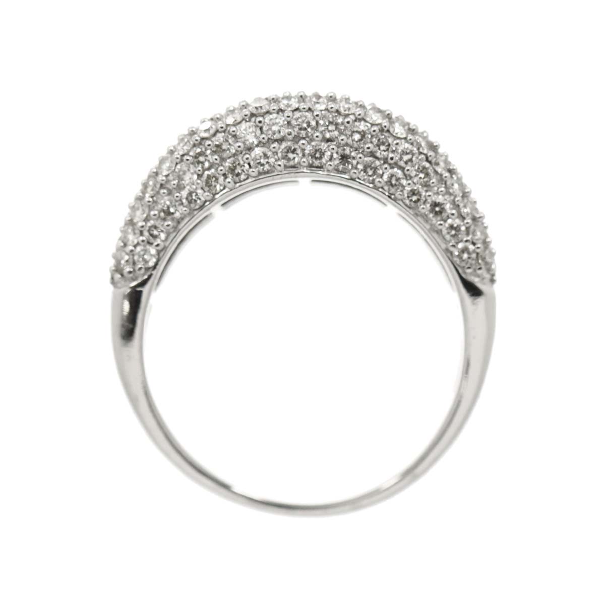 Diamond 4.50ct Ring 18K K18 WG White Gold size6.5-6.75(US)