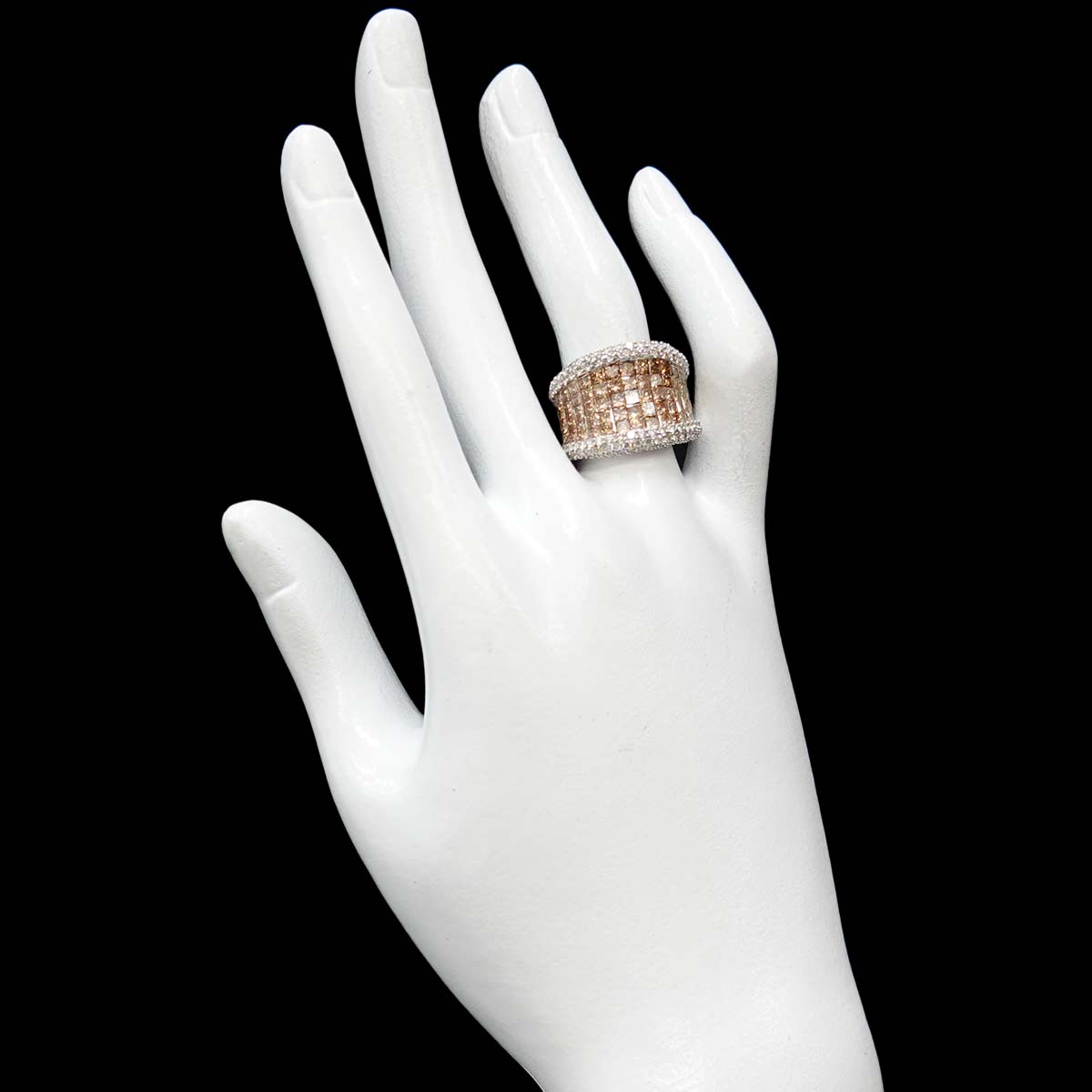 Diamond 4.50ct Ring 18K K18 WG White Gold size6.5-6.75(US)