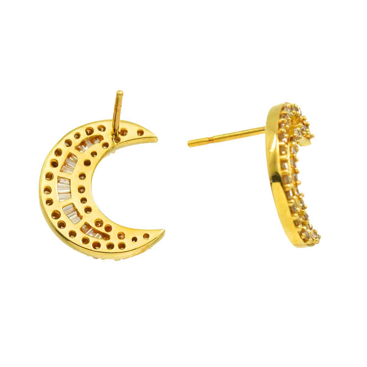 Diamond 0.30ct/0.30ct Earrings Pierced 18K YG Yellow Gold 750