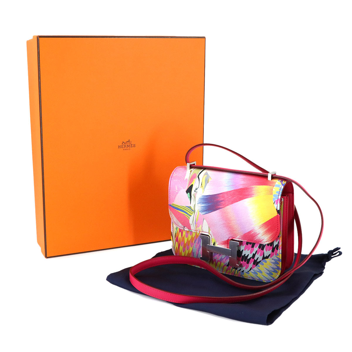 Constance 3 Mini 18 Marble Shoulder Bag Veau Swift Silk