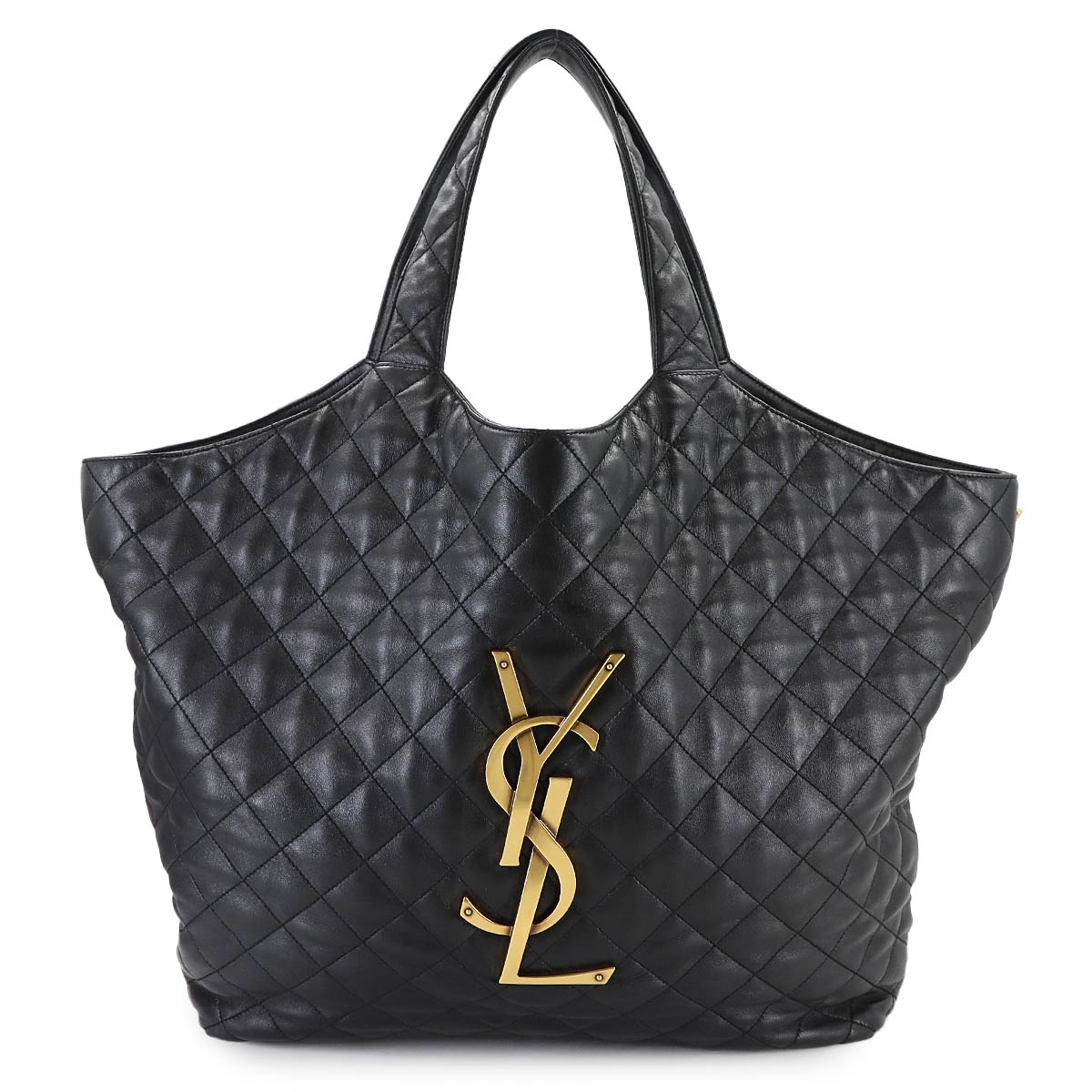 Icare Maxi Shopping Tote Bag Leather Black 698651