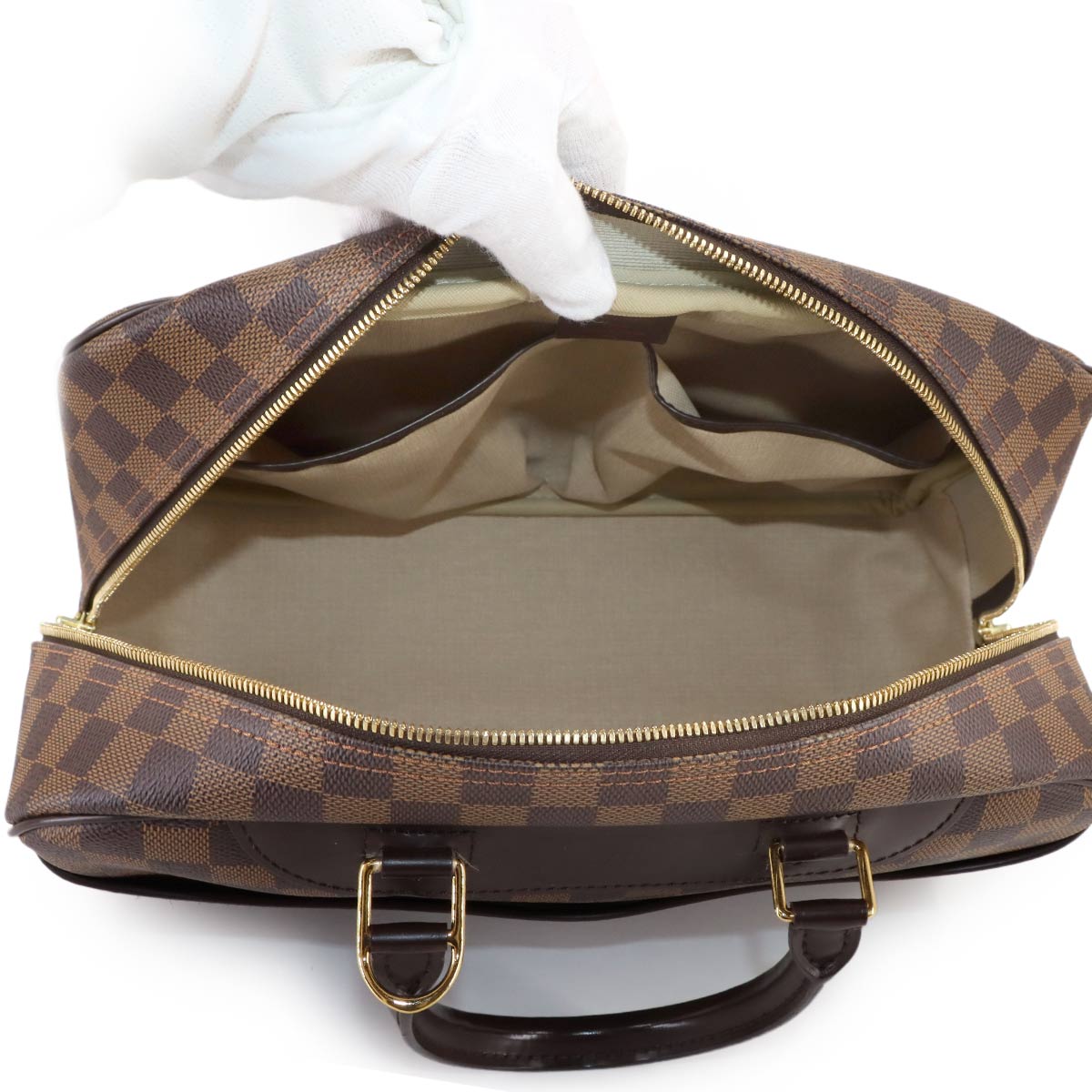 Damier Deauville SPO Hand Bag Ebene N47272 Brown Purse
