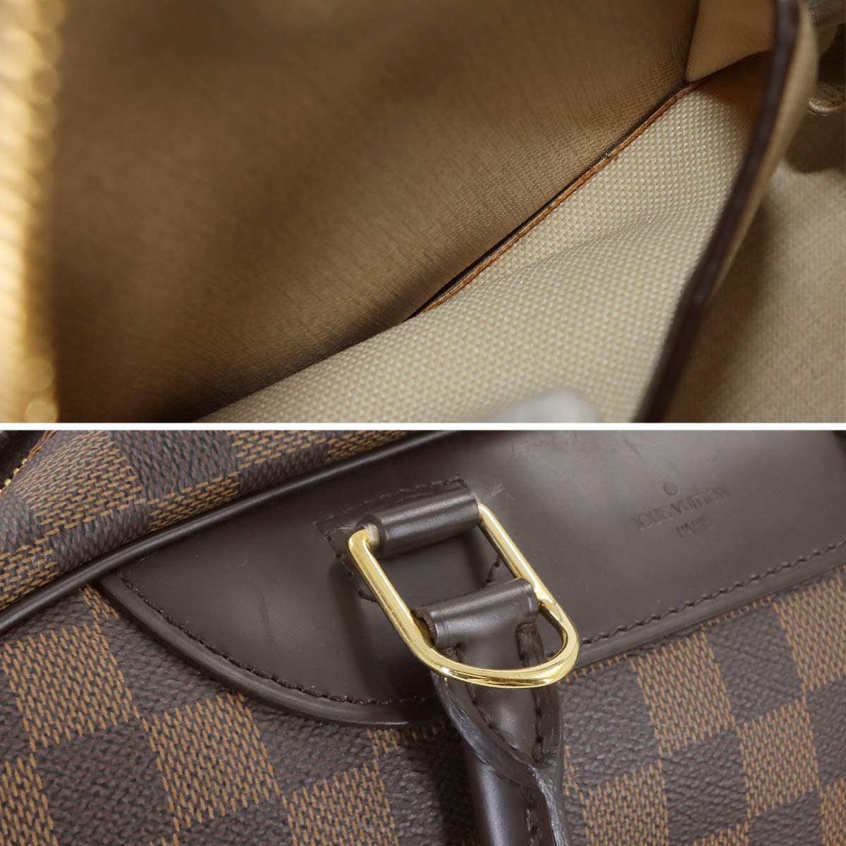 Damier Deauville SPO Hand Bag Ebene N47272 Brown Purse