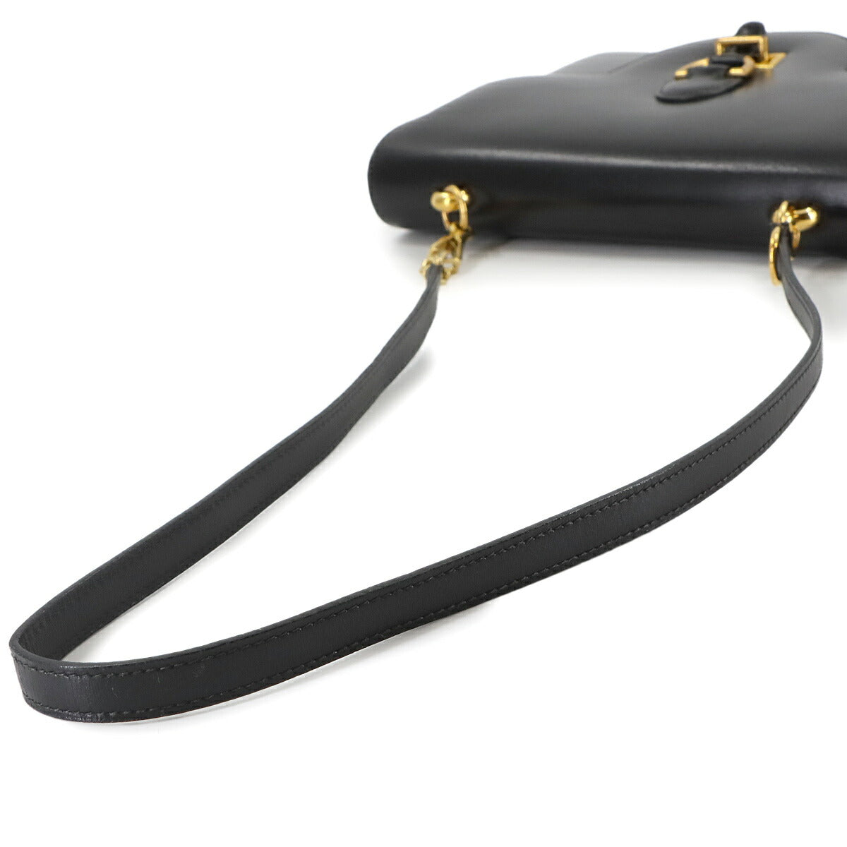 Sandrine Shoulder Bag Box Calf Leather Black Vintage Purse