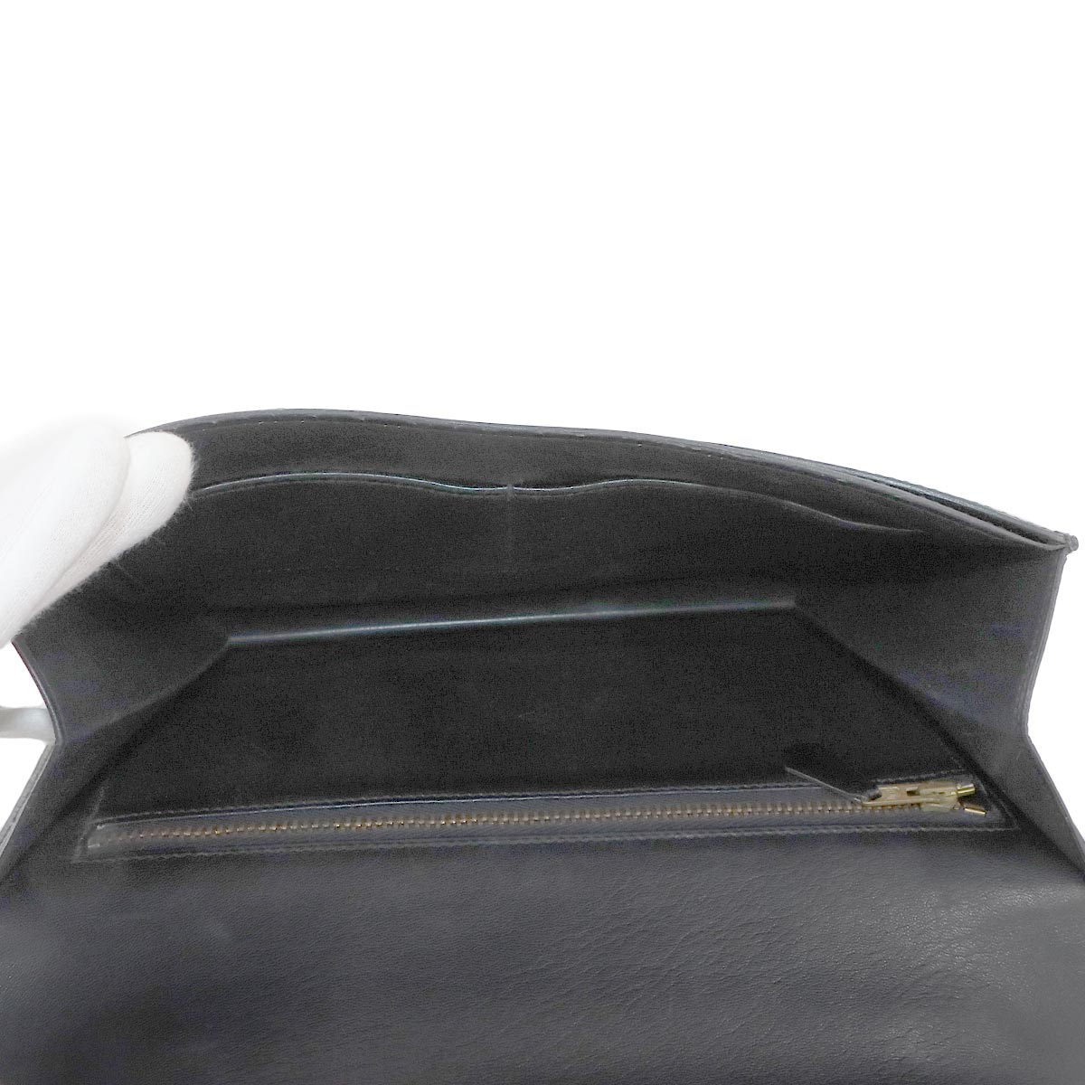 Sandrine Shoulder Bag Box Calf Leather Black Vintage Purse