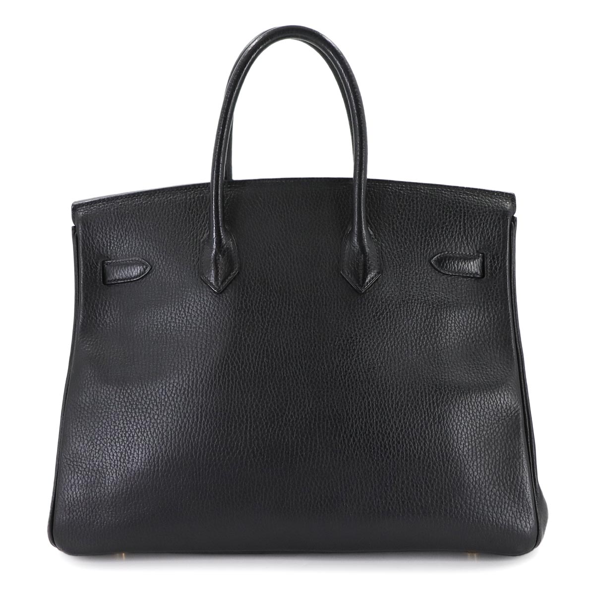 Birkin 35 Ardennes Leather Black Hand Bag Vintage Purse