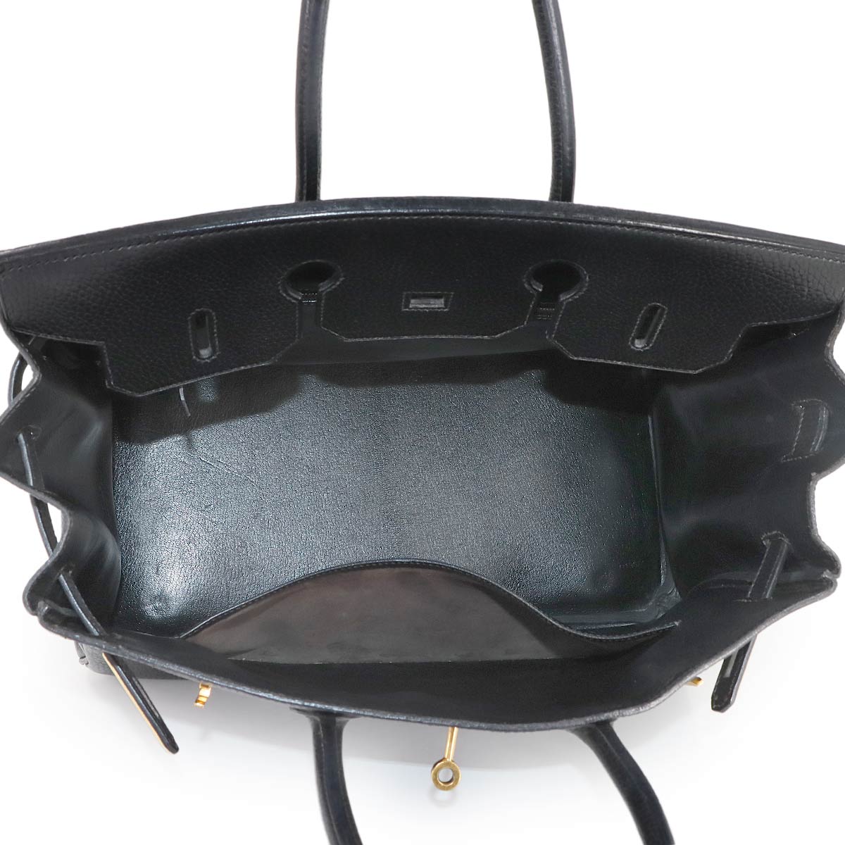 Birkin 35 Ardennes Leather Black Hand Bag Vintage Purse