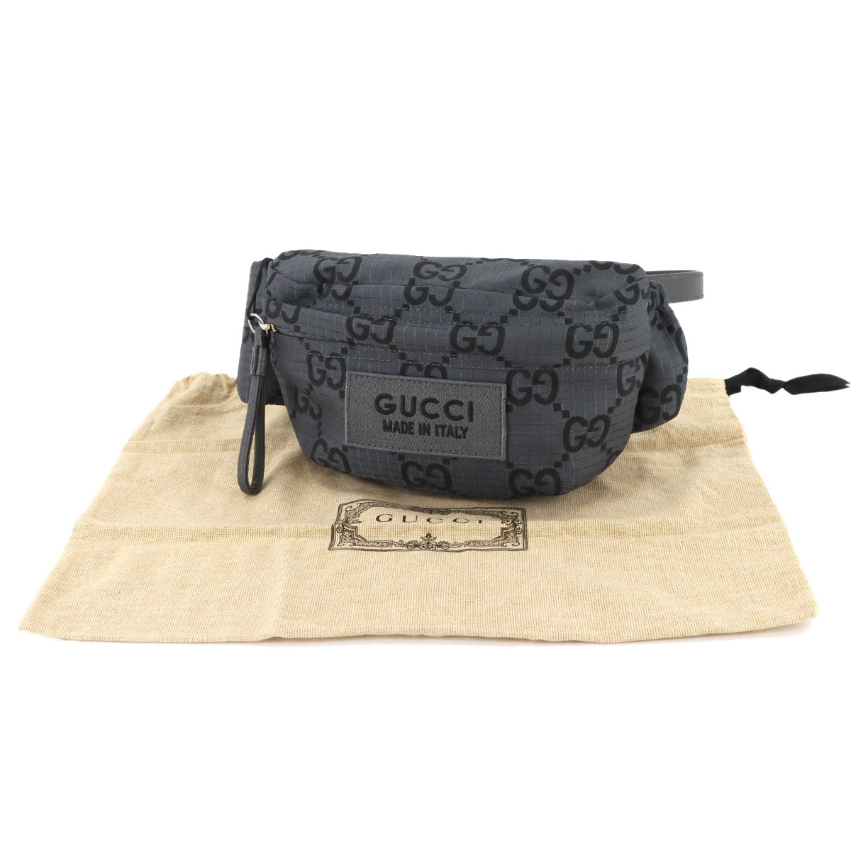 Belt Bag Crossbody GG Recycled Polyester Leather Gray 767934